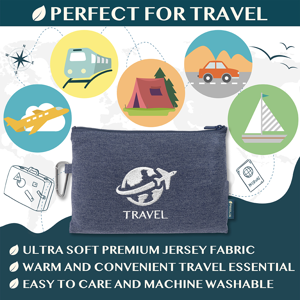 Travel Blanket Pillow Set Airplane Car Long Flight Airplane Neck Pillow Compact - Picture 21 of 42