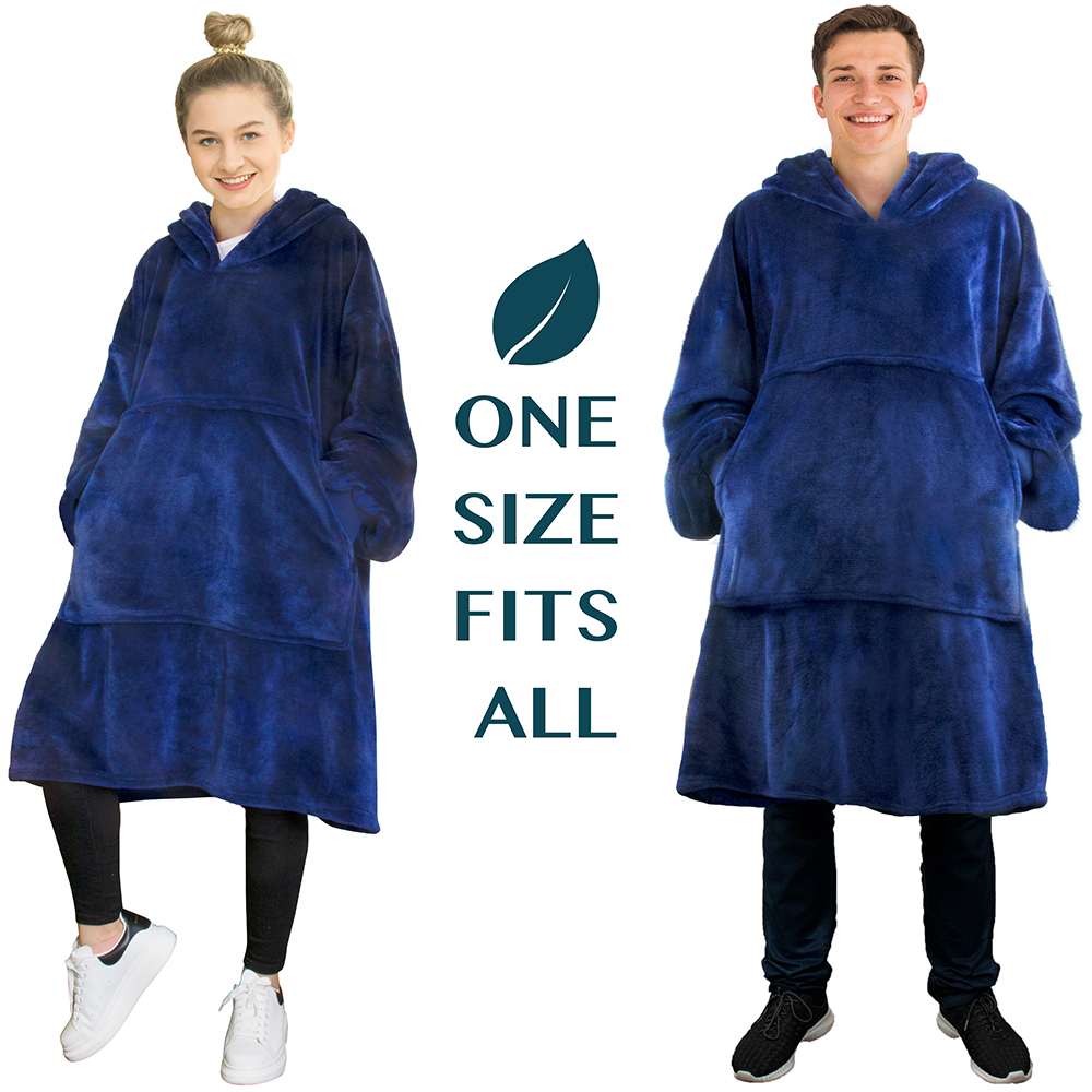 CÓMODA SUDADERA CON CAPUCHA Manta portátil con mangas con capucha bolsillo grande sherpa - Imagen 9 de 82