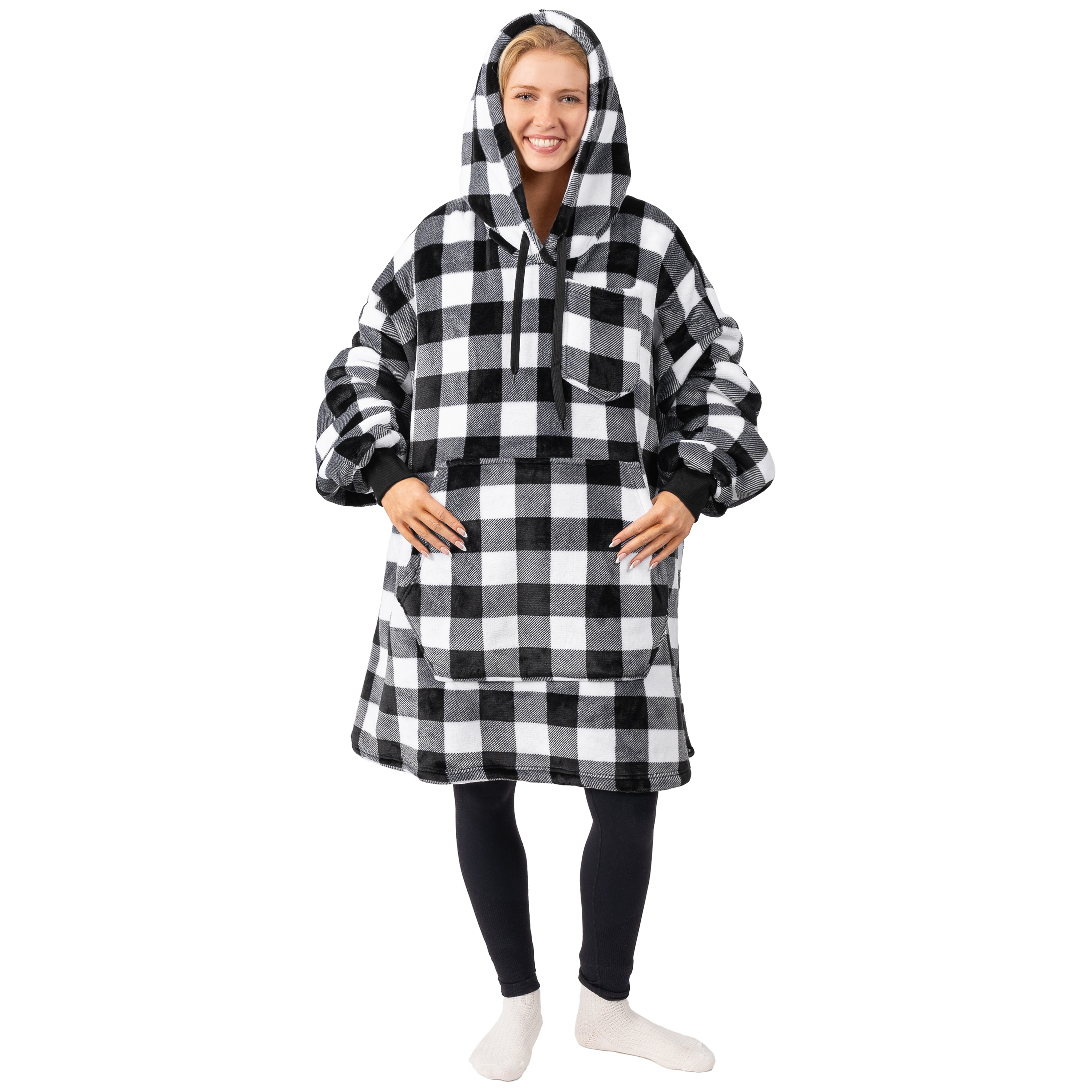 Blanket Sweatshirt Sherpa Plush Soft Comfy Fleece Oversized Hoodie Pocket Gift - Picture 31 of 117