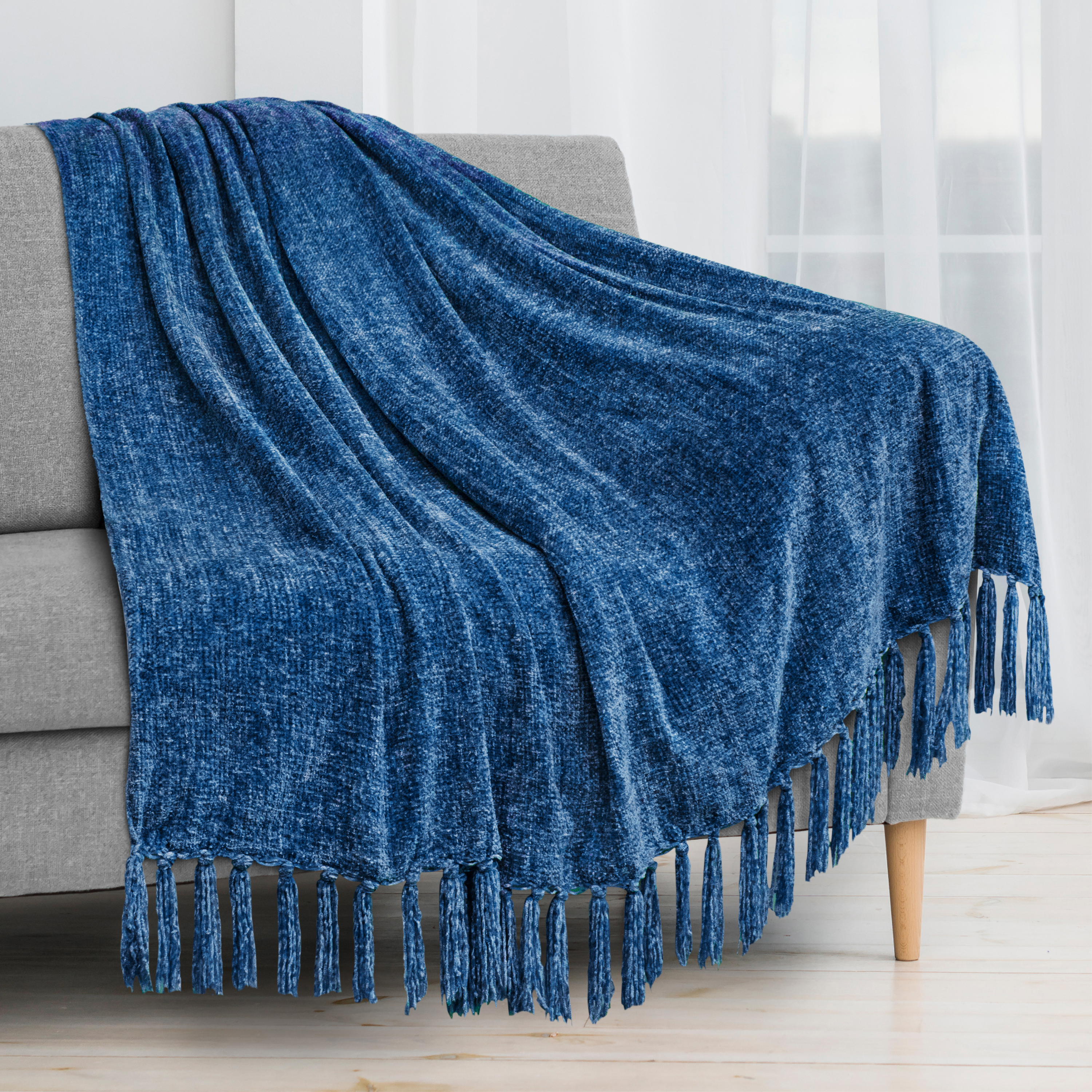 Luxury Knitted Blankets Tassel Throws Tassel Chair Sofa Couch Bed Fringed Cover 