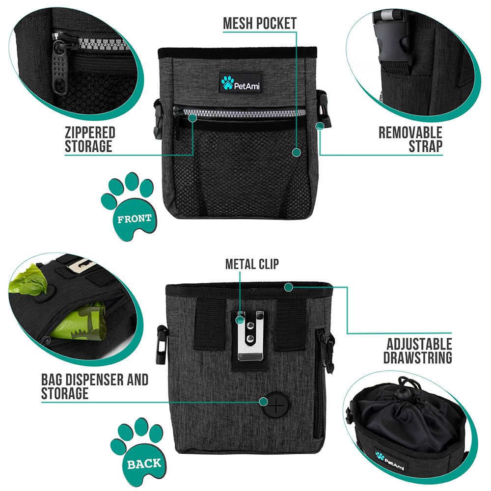 Pet Treat Pouch Training Dog Snack Feed Food Puppy Bait Obedience Waist Belt Bag - Picture 39 of 92
