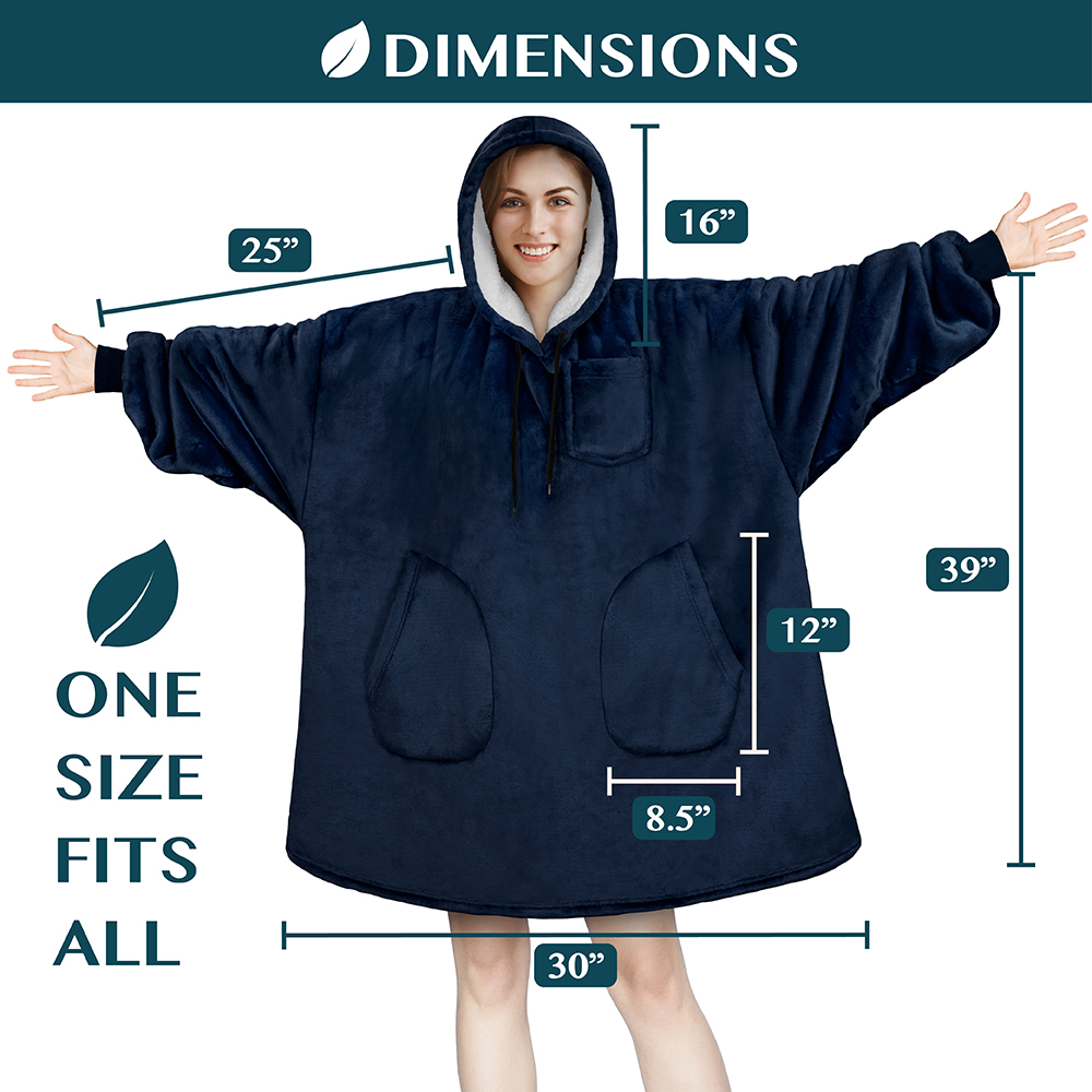 Manta Sudadera Sherpa Forro Felpa Suave Cómoda Vellón Gran Tamaño Sudadera con Capucha Bolsillo - Imagen 62 de 118