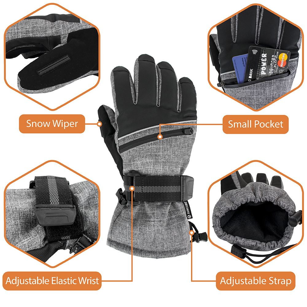 Waterproof Winter Thermal Ski Gloves Snow Insulated Warm Snowboard Hiking Men - Picture 20 of 23
