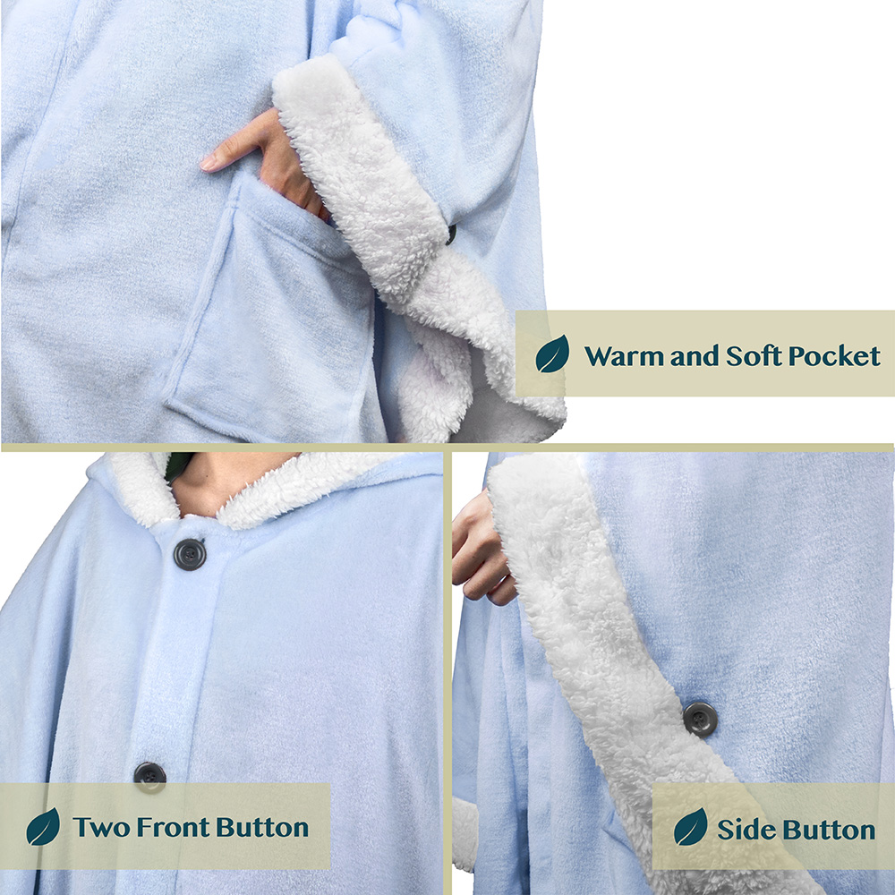 Manta portátil con capucha Angel Wrap para mujer acogedora poncho envolvente capucha tiro para adulto - Imagen 11 de 184