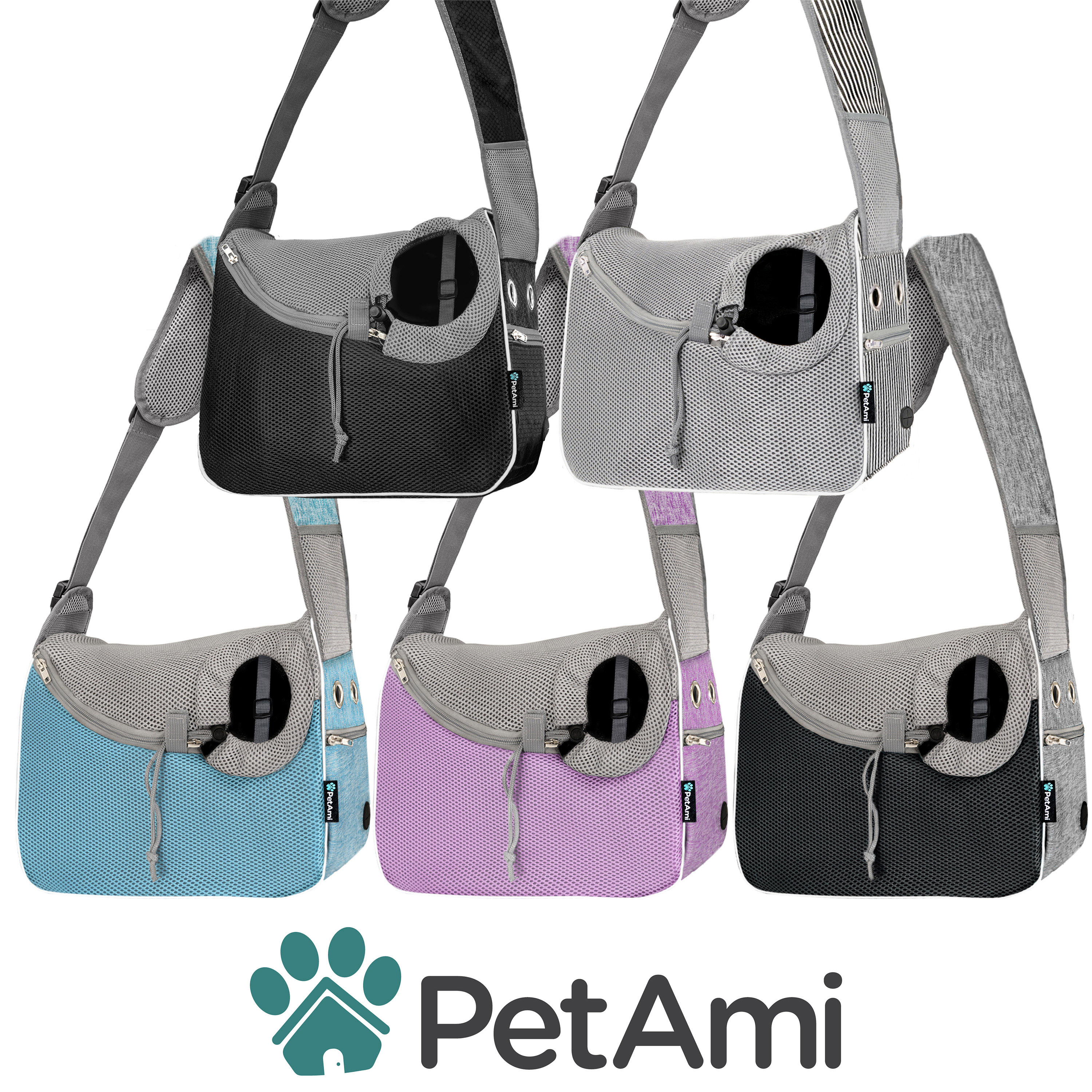 Pet Puppy Dog Mesh Sling Carry Pack Backpack Carrier Travel Tote Shoulder Bag - Picture 15 of 34