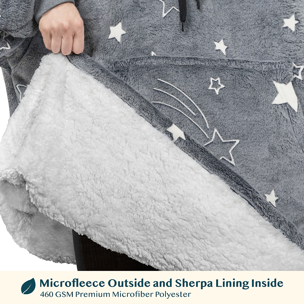 Blanket Sweatshirt Sherpa Lining Comfy Fleece Oversized Hoodie for Kids Teens JR - Picture 18 of 71