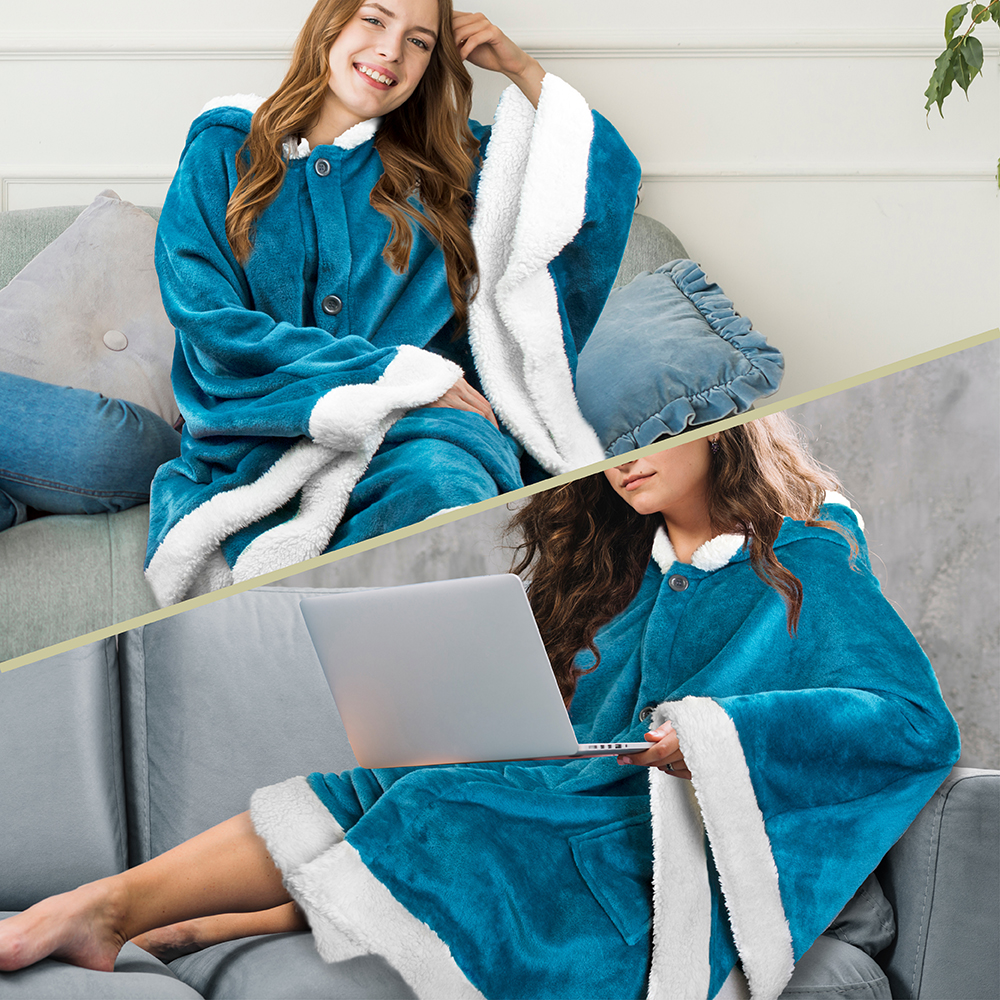 Manta portátil con capucha Angel Wrap para mujer acogedora poncho envolvente capucha tiro para adulto - Imagen 143 de 184