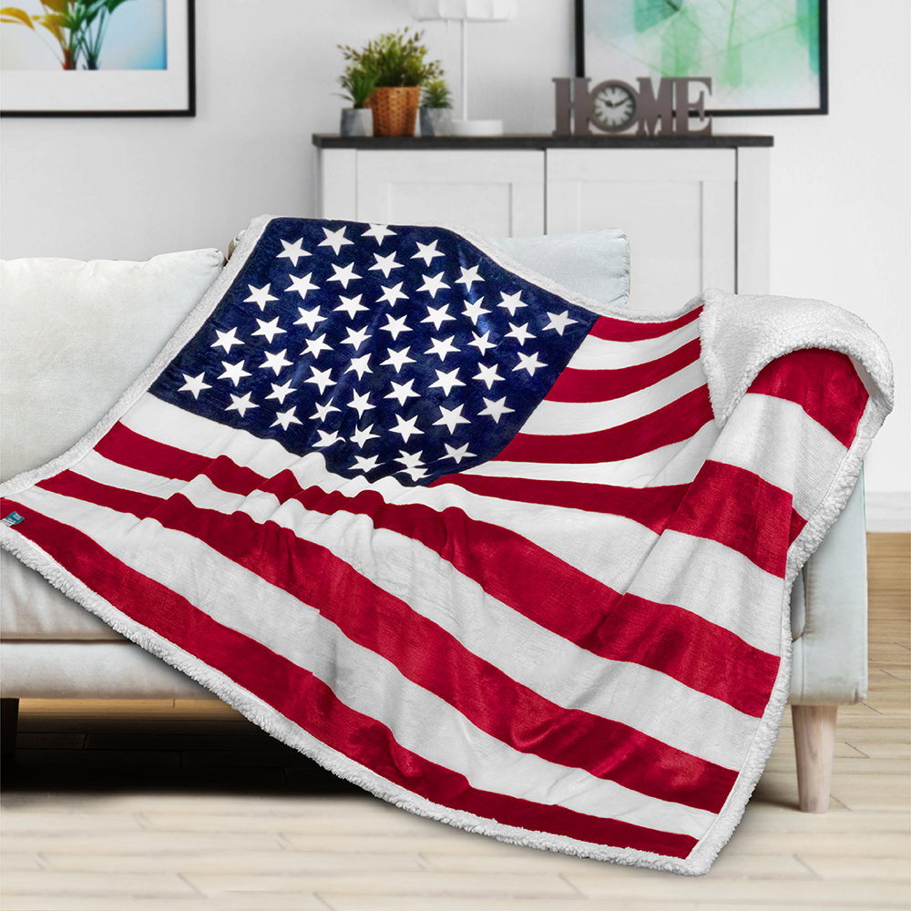 US Flagge Patriotische Decke Amerikanische Nationalflagge Überwurf Decke USA Weich Fleece - Bild 13 von 13