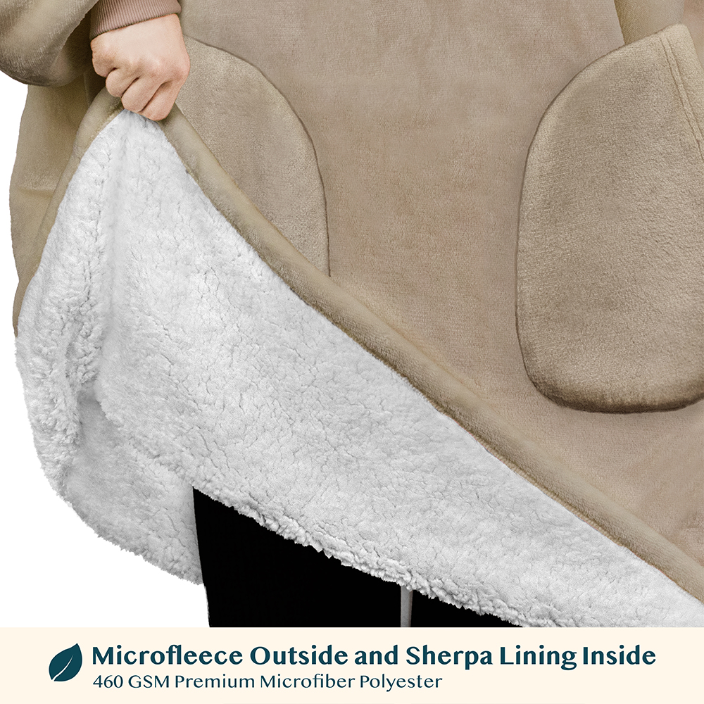 Manta Sudadera Sherpa Forro Felpa Suave Cómoda Vellón Gran Tamaño Sudadera con Capucha Bolsillo - Imagen 99 de 118