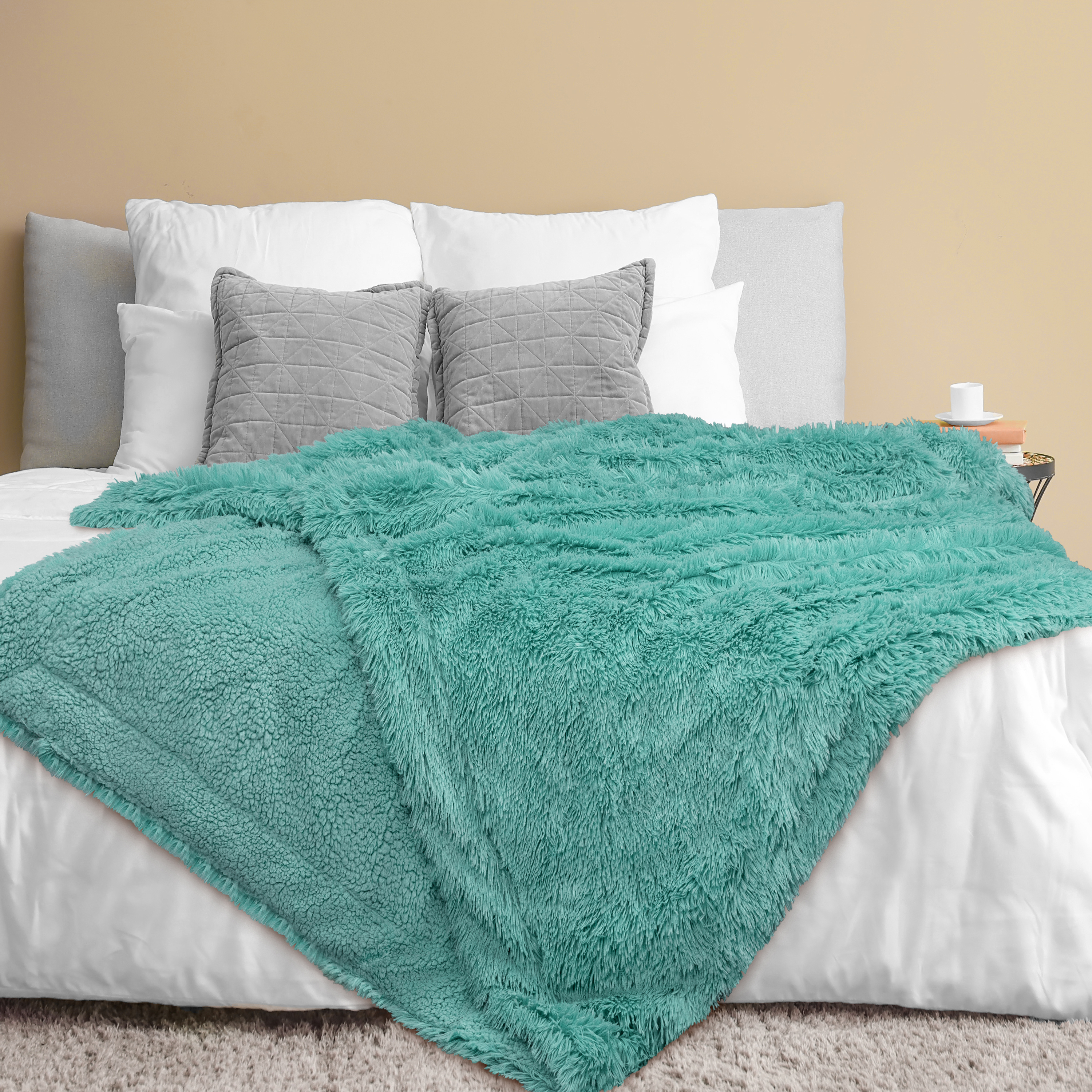 Luxurious Faux Fur Blanket Soft Warm Fluffy Sherpa Sofa Throw Shaggy Soft Plush - Picture 43 of 100