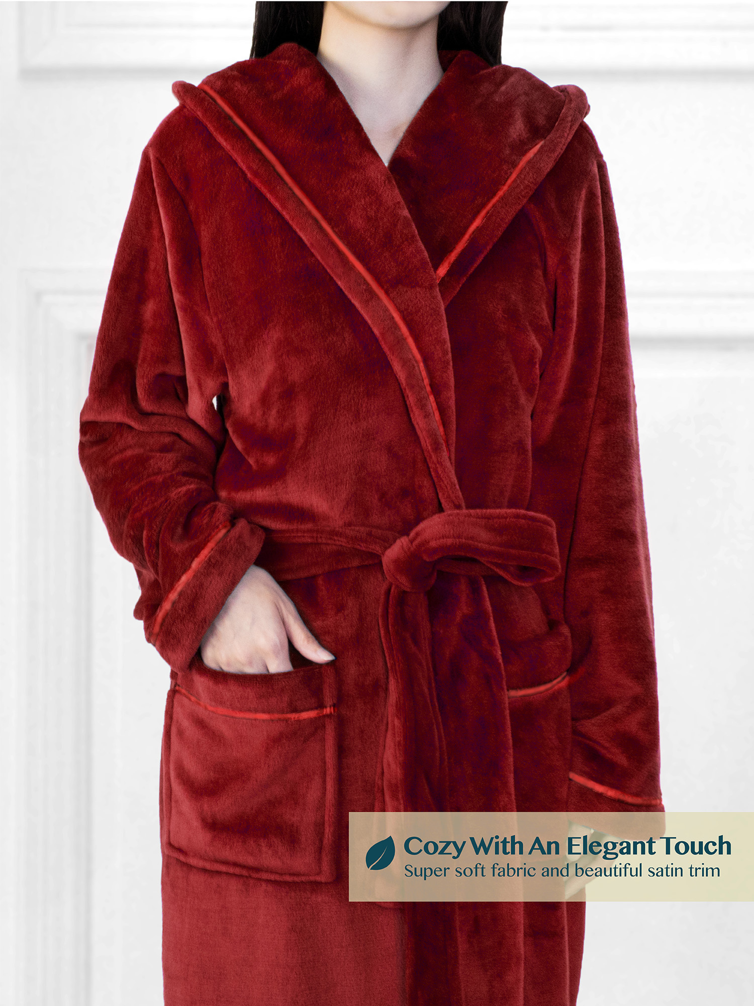 long hooded plush robe