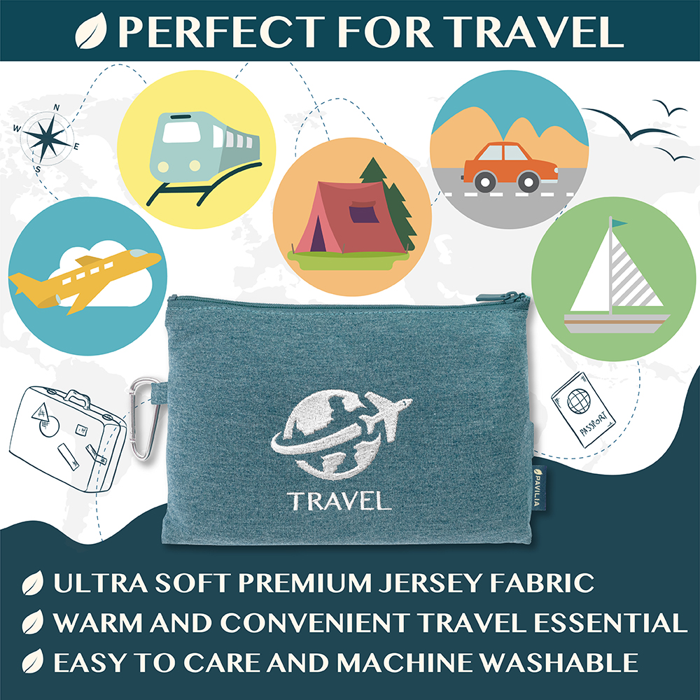 Travel Blanket Pillow Set Airplane Car Long Flight Airplane Neck Pillow Compact - Picture 41 of 42