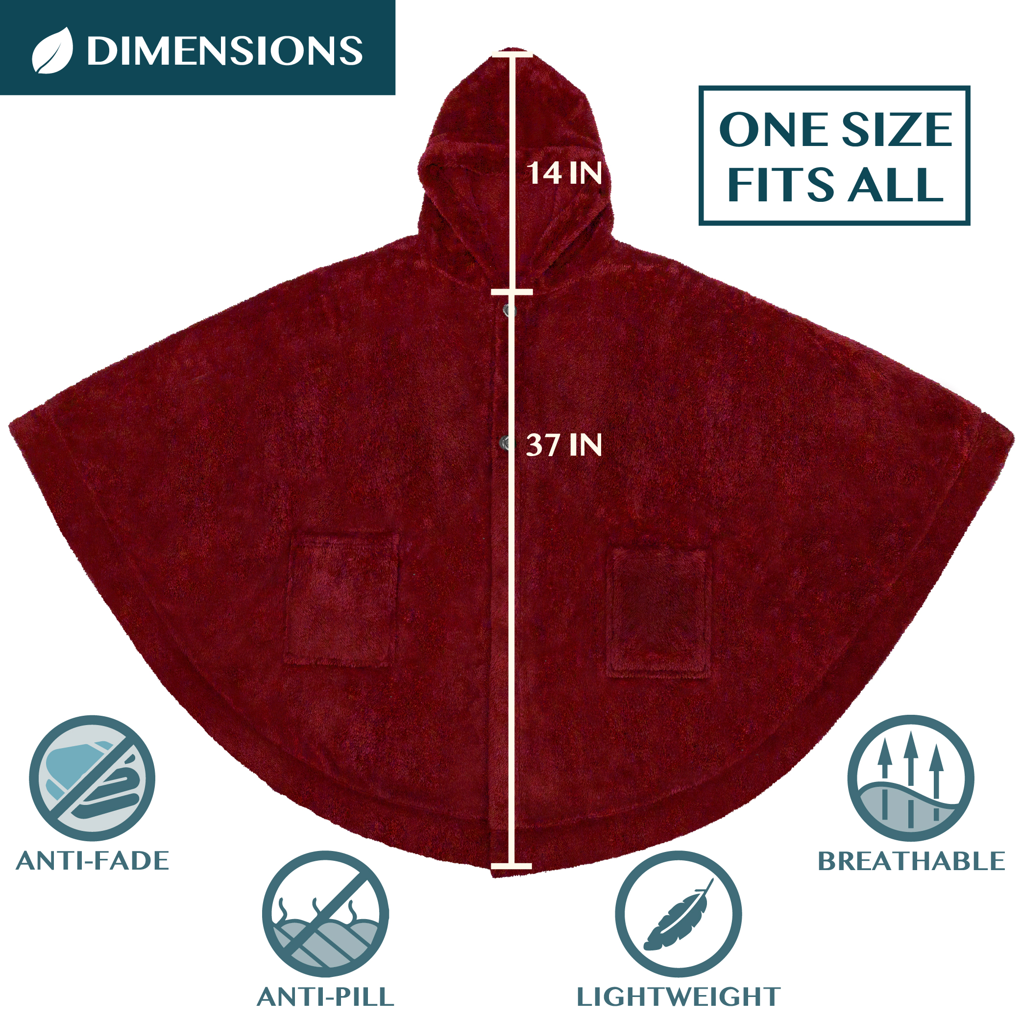 Poncho Manta con Capucha Usable Mantón Envoltura Capucha Bolsillos Suave Esponjoso Regalo - Imagen 77 de 81