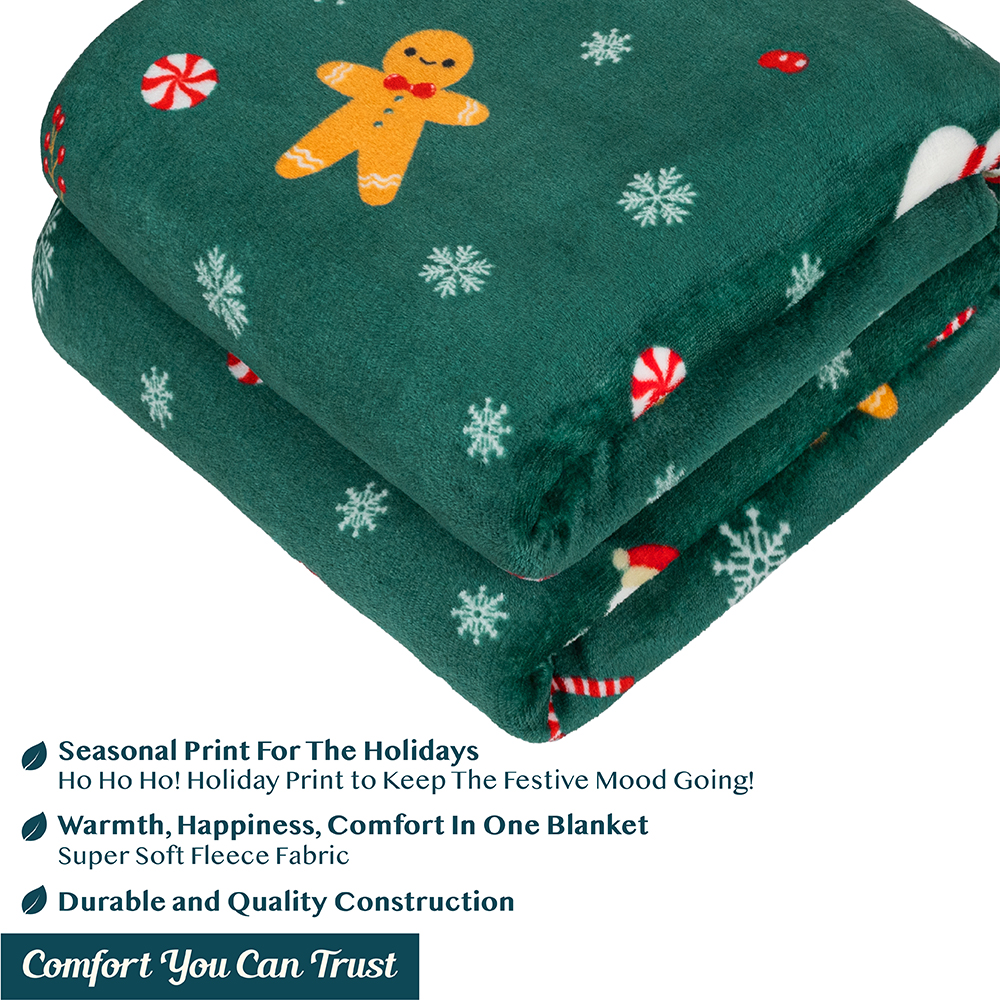 Merry Christmas Throw Blanket Holiday Pattern Decor Soft Fleece Sofa Couch Gift - Picture 22 of 110