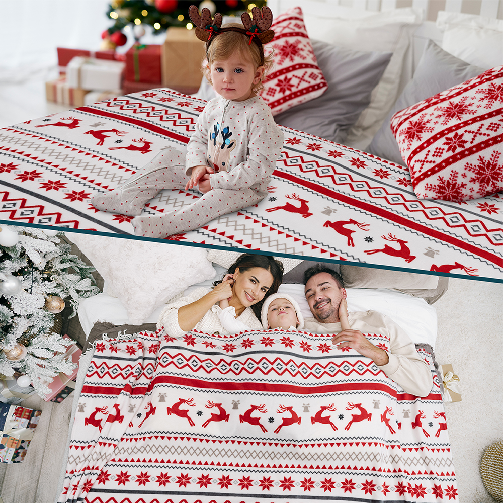 Merry Christmas Throw Blanket Holiday Pattern Decor Soft Fleece Sofa Couch Gift - Picture 107 of 110