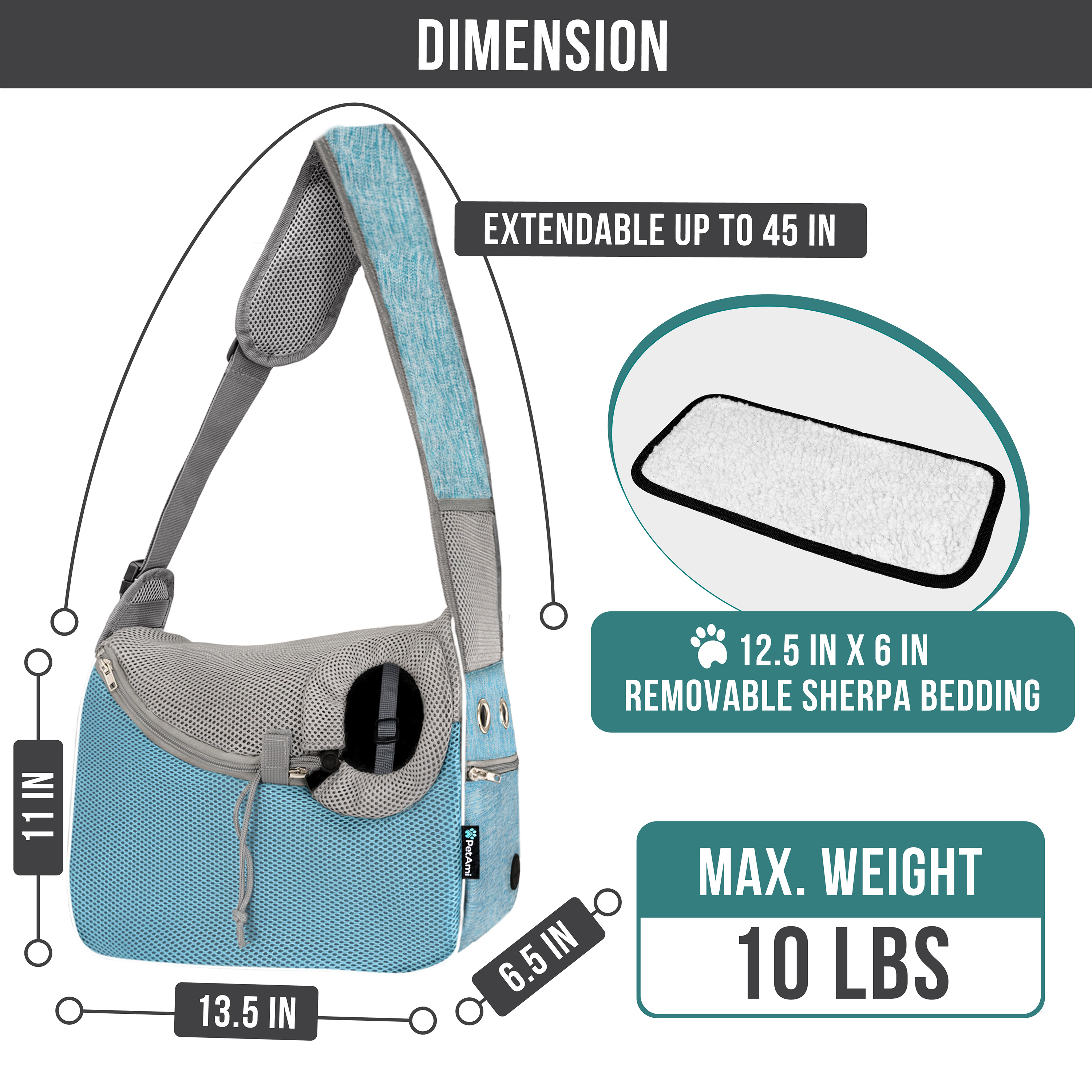 Pet Puppy Dog Mesh Sling Carry Pack Backpack Carrier Travel Tote Shoulder Bag - Picture 24 of 34
