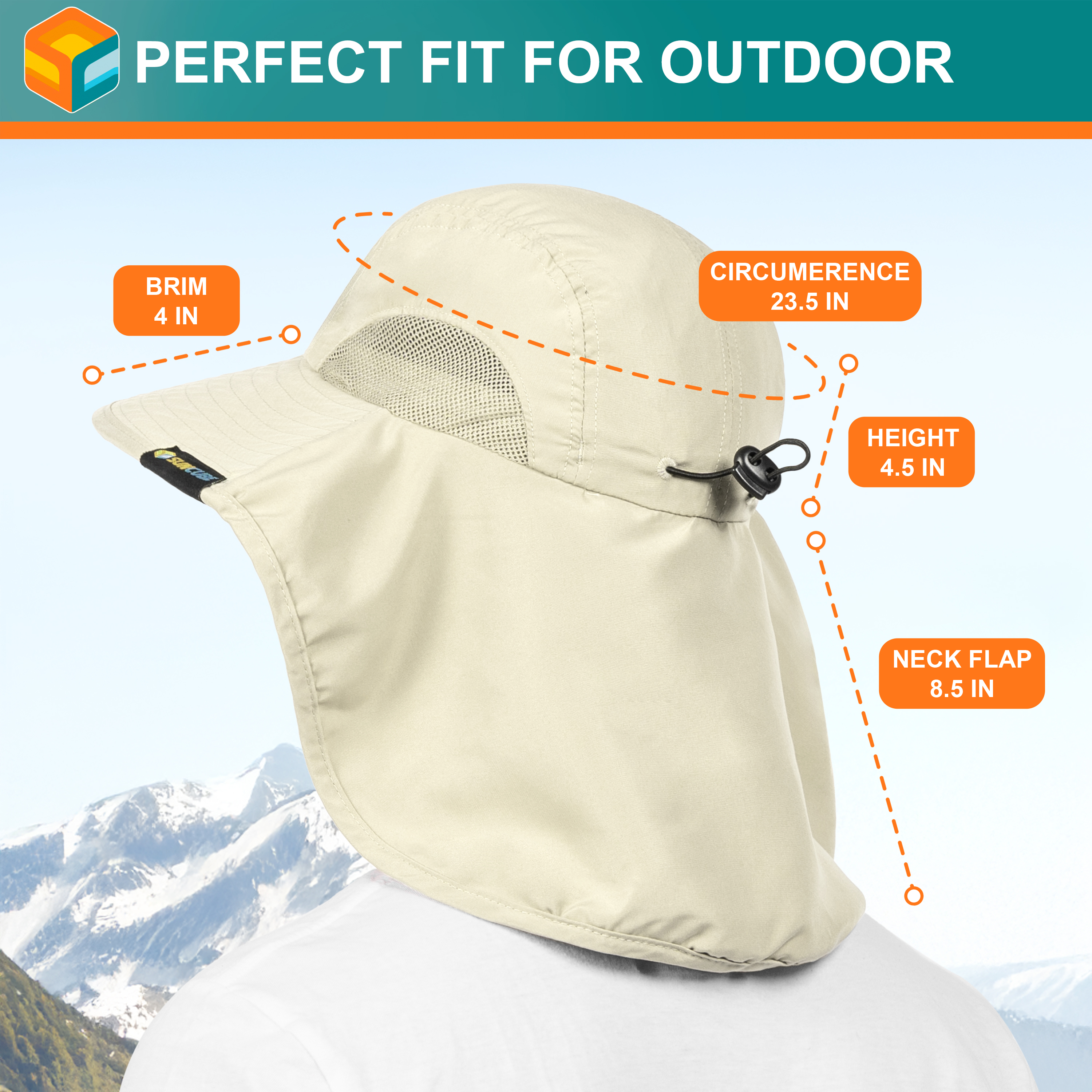 Sombrero para el Sol con Solapa para el Cuello Ala Ancha Sombrero para Senderismo 50+UPF Hombres Mujeres Pesca Safari FPS - Imagen 6 de 128