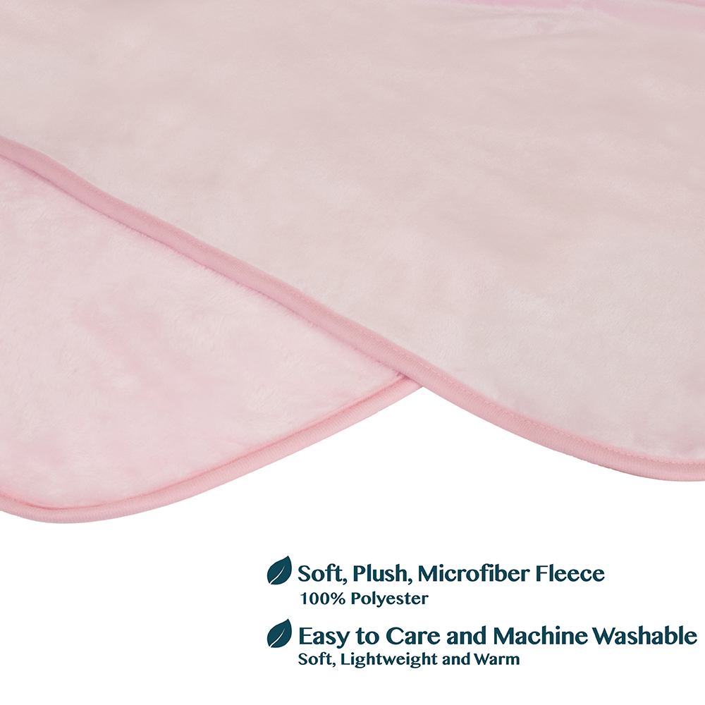 Pink Soft & Warm Travel Blanket for Airplane & Car - Boacay
