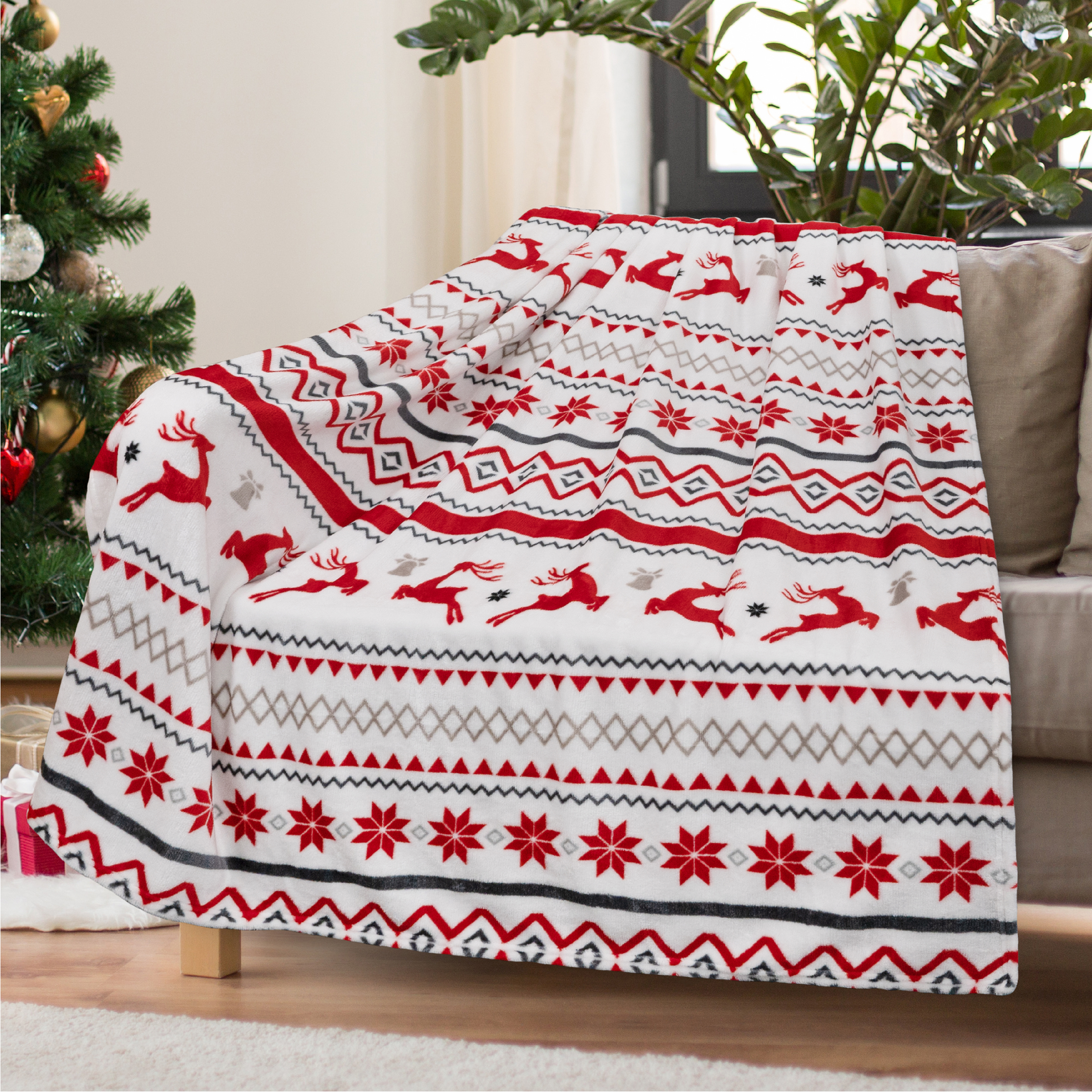 Merry Christmas Throw Blanket Holiday Pattern Decor Soft Fleece Sofa Couch Gift - Picture 101 of 110