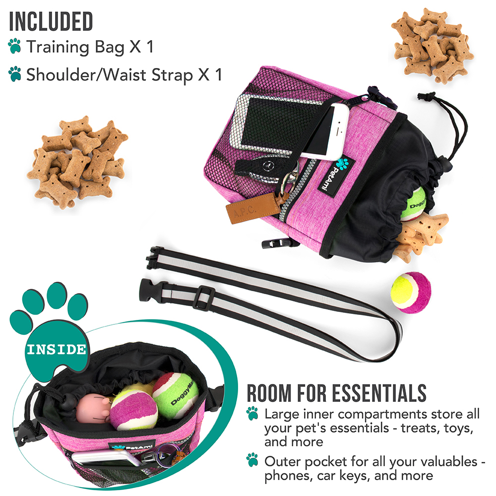 Pet Treat Pouch Training Dog Snack Feed Food Puppy Bait Obedience Waist Belt Bag - Picture 66 of 92