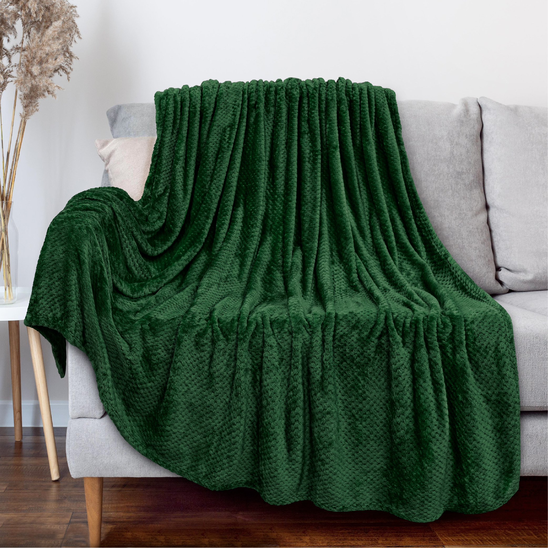 Throw Blanket for Sofa Couch Bed Lightweight Microfiber Polyester Waffle Pattern - Picture 30 of 190