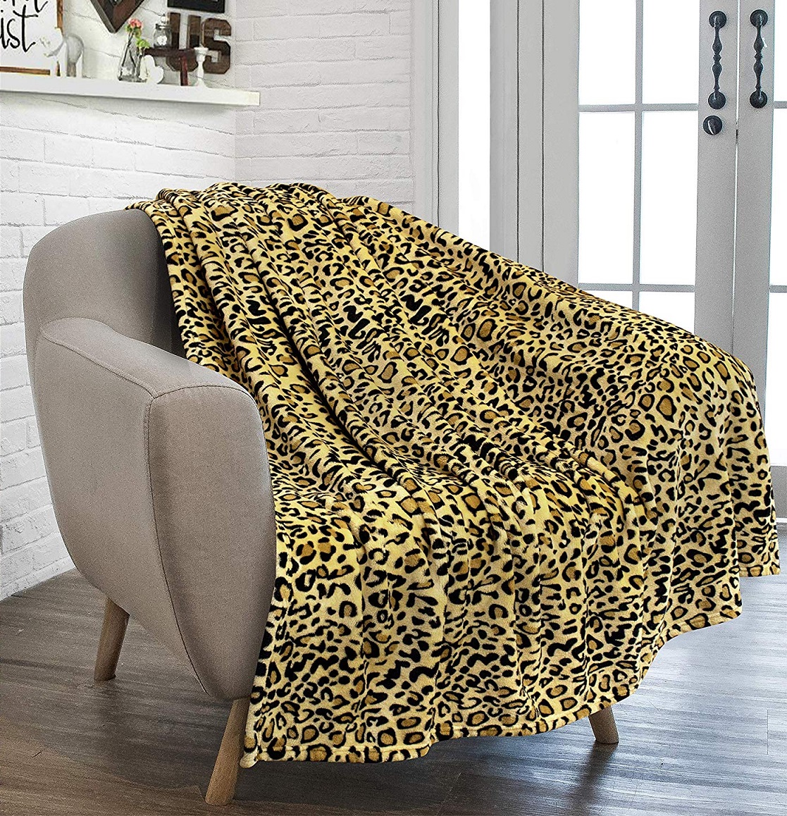 Leopard Print Animal Throw Blanket for Couch Lightweight Soft Fall Flannel Blanket for Bed Sofa Farmhouse 60x50 yikava Fleece Blanket 