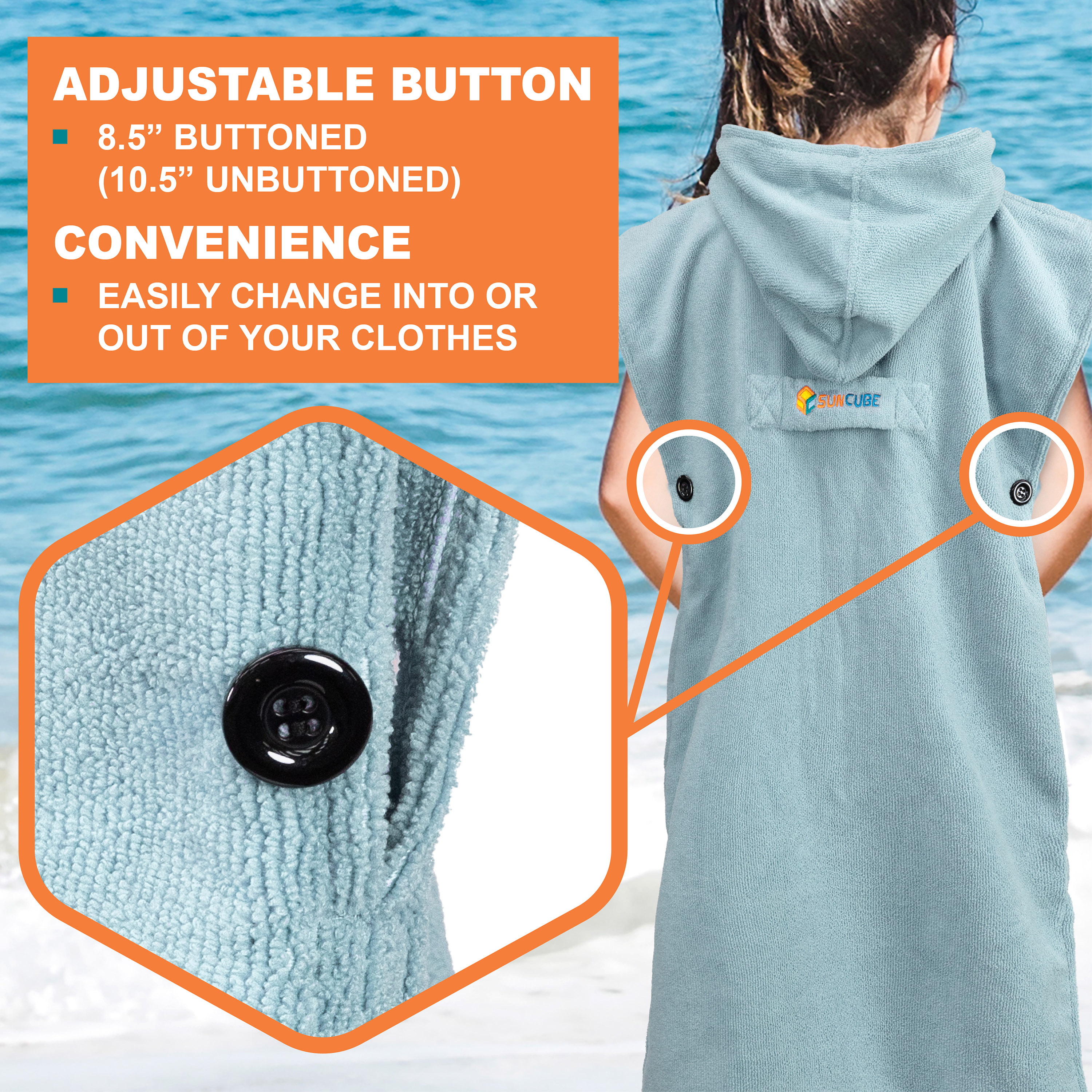Kids Swim Poncho Hooded Towel Changing Robe for Swim Bath Towel 3-8 Boys Girls - Picture 33 of 71