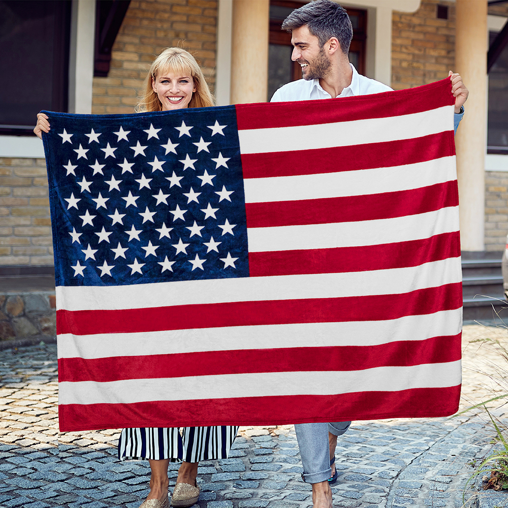US Flagge Patriotische Decke Amerikanische Nationalflagge Überwurf Decke USA Weich Fleece - Bild 7 von 13