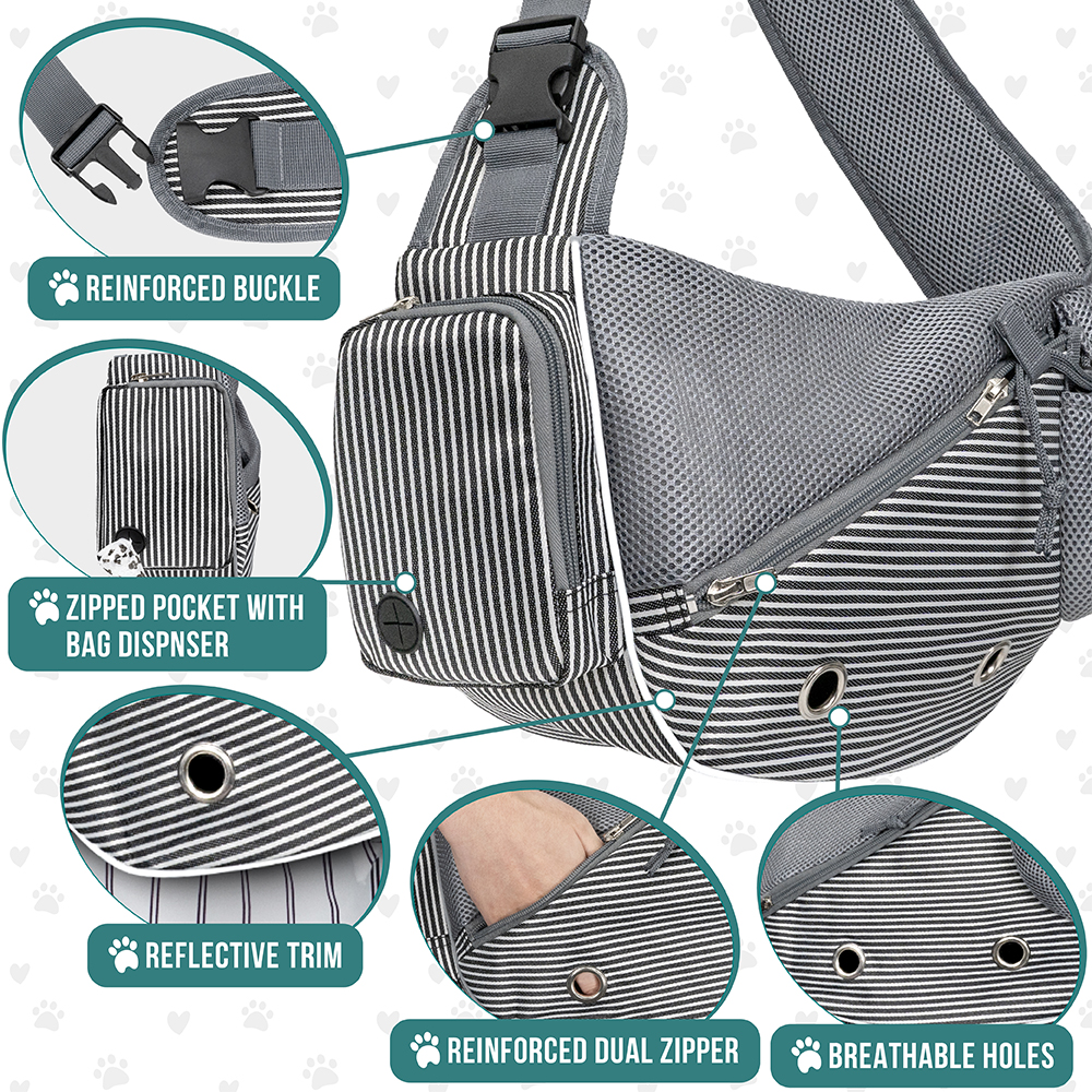 Pet Dog Sling Carrier Bag Mesh Puppy Carry Pack Shoulder Backpack Travel Tote M - Picture 26 of 35