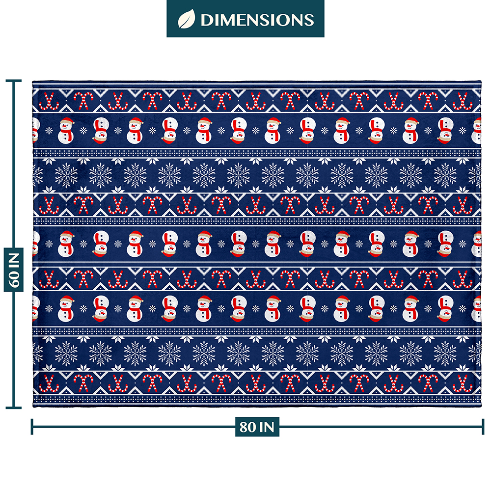 Merry Christmas Throw Blanket Holiday Pattern Decor Soft Fleece Sofa Couch Gift - Picture 11 of 110