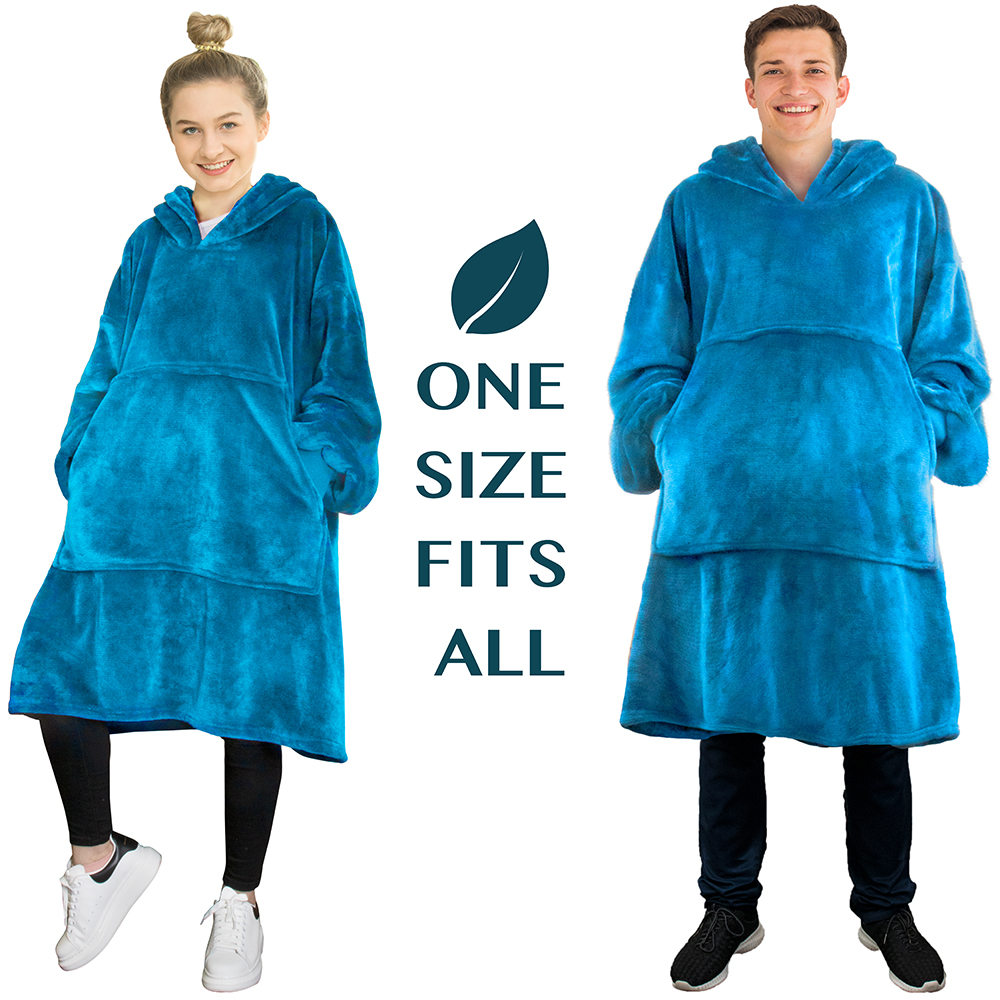 Details about   Comfy HOODIE SWEATSHIRT Wearable Blanket With Sleeves Large Pocket Fleece HOT 