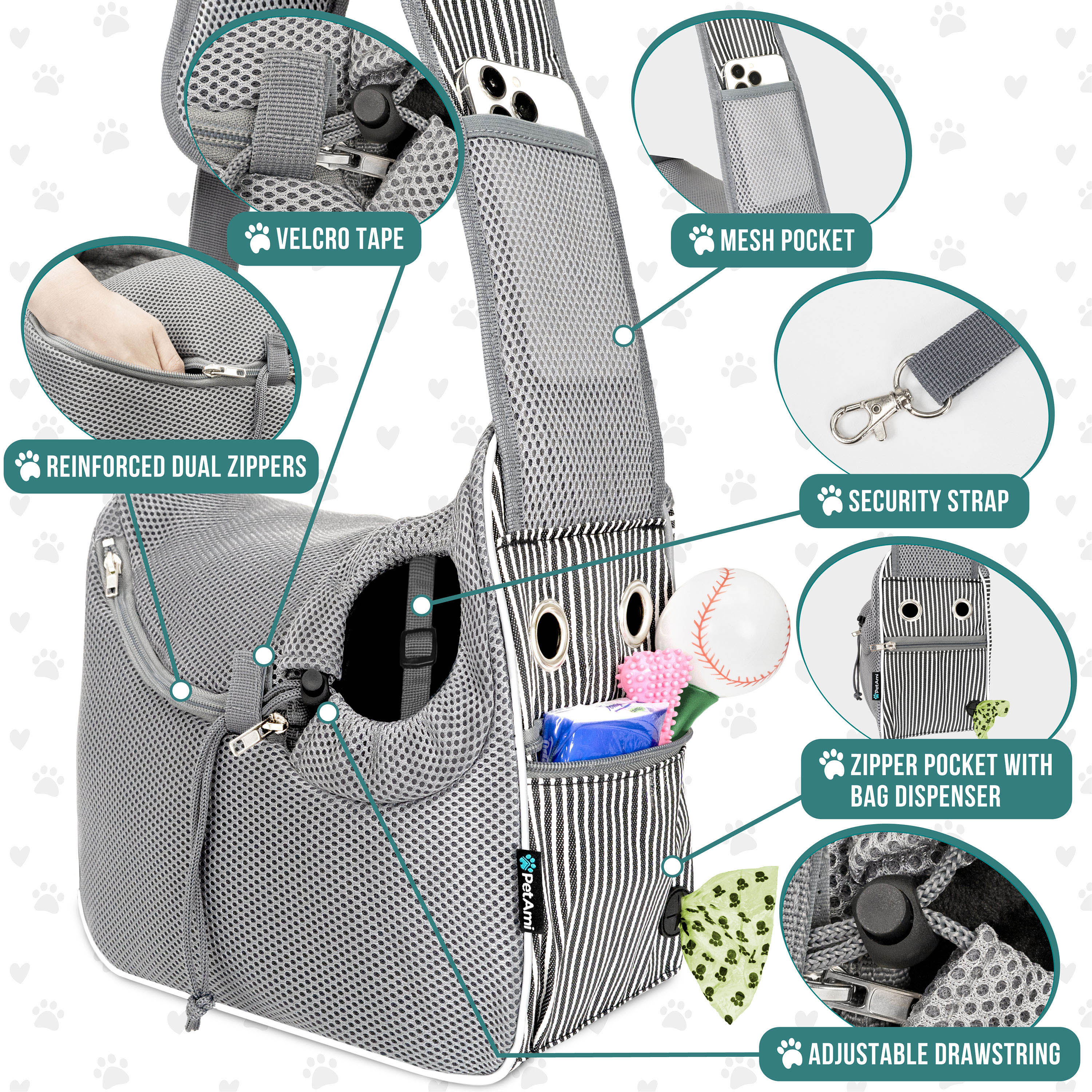 Pet Puppy Dog Mesh Sling Carry Pack Backpack Carrier Travel Tote Shoulder Bag - Picture 31 of 34