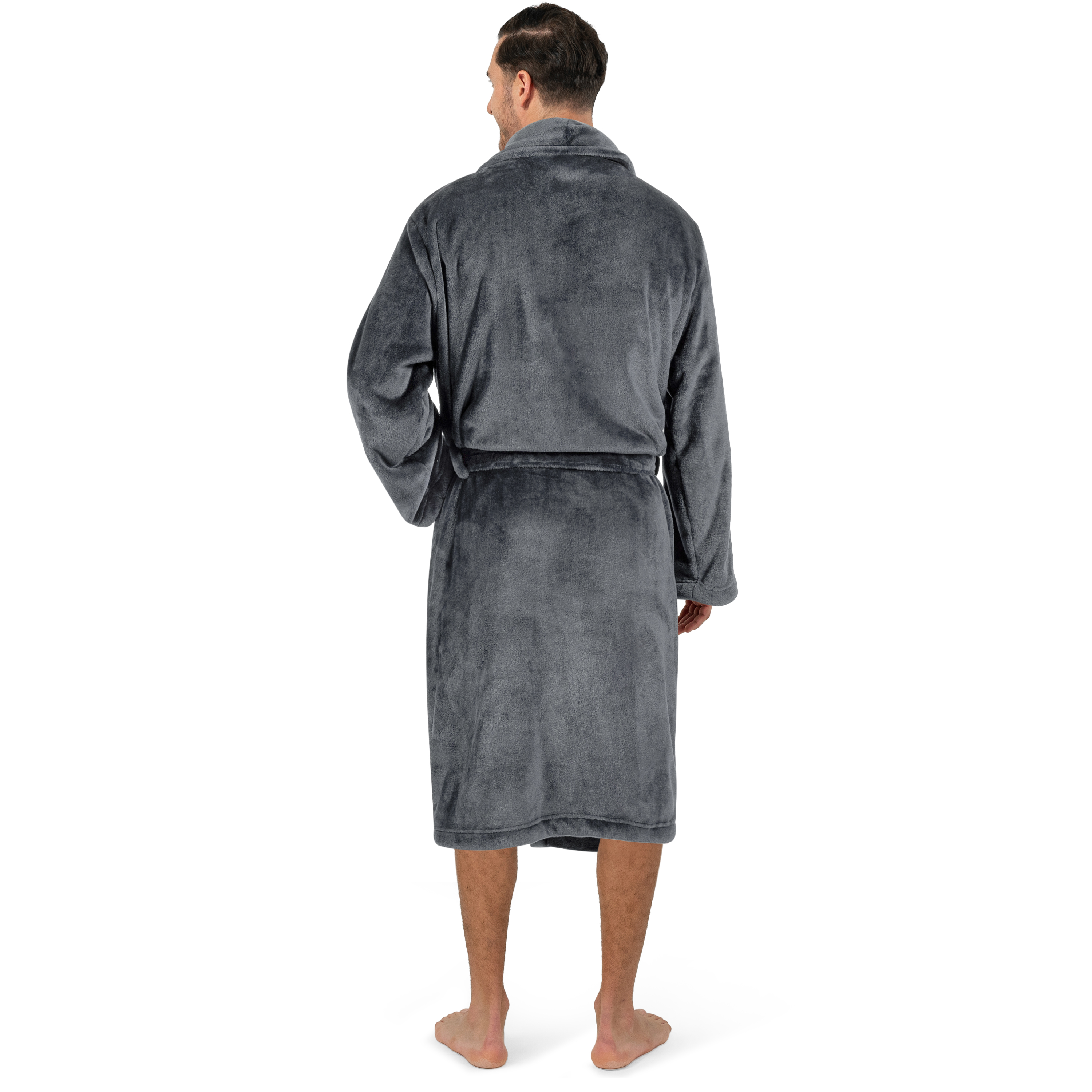 Leichter Herren Morgenmantel Mikrofaser Fleece Bademantel Lang Weich Spa Männer Bademantel - Bild 10 von 27