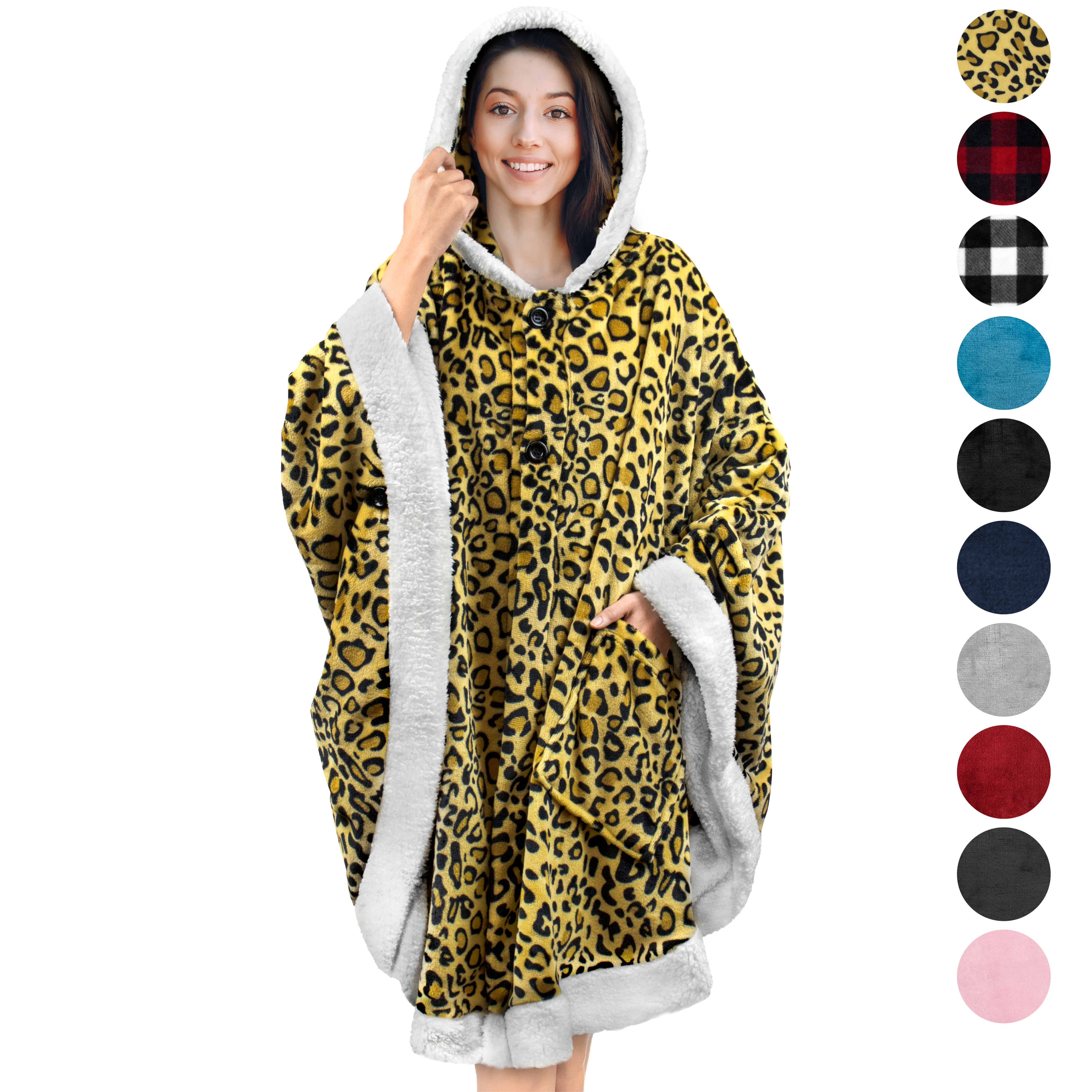 Manta portátil con capucha Angel Wrap para mujer acogedora poncho envolvente capucha tiro para adulto - Imagen 59 de 184