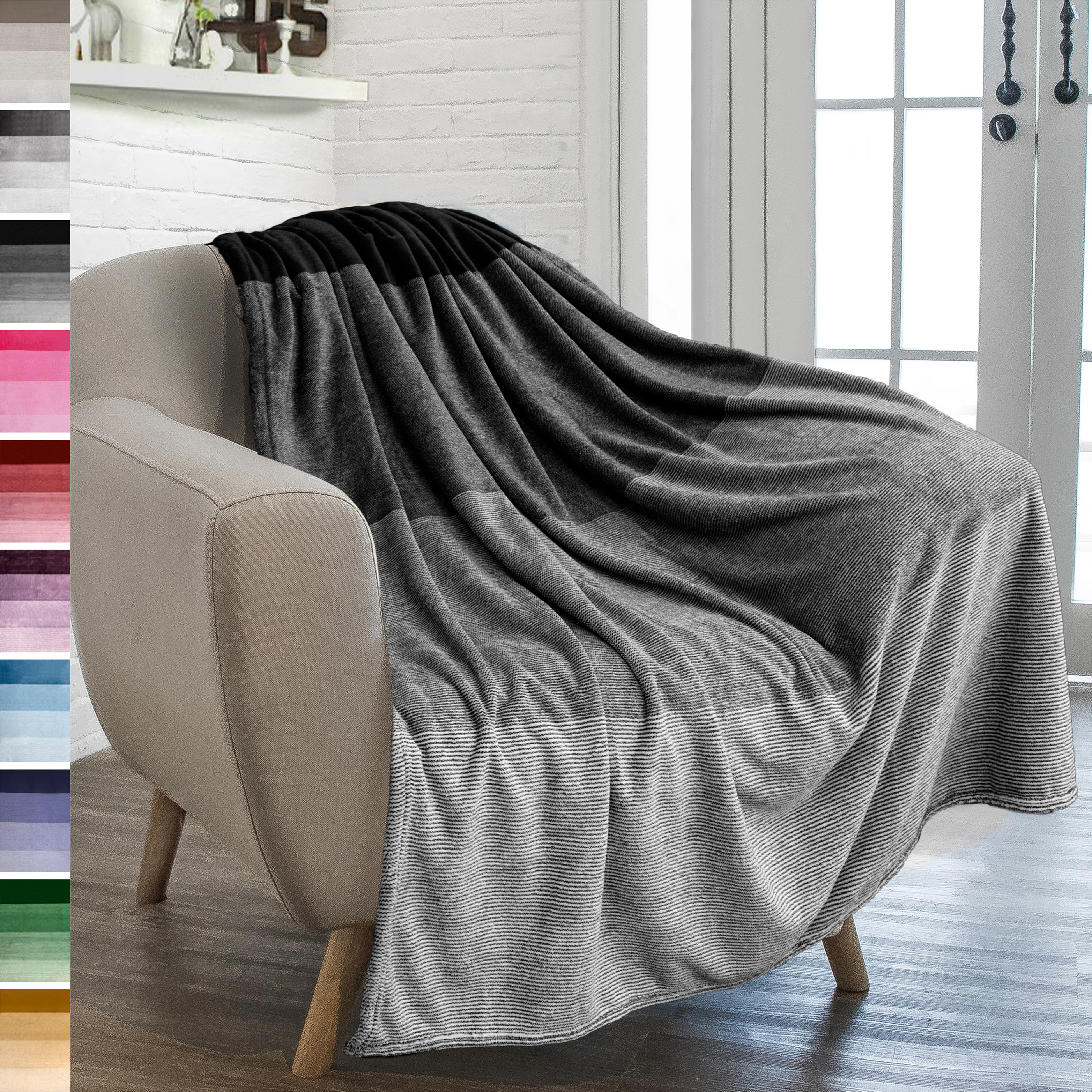 Super Soft Lightweight Fleece Warm Throw Blanket for Couch Sofa Bed Microfiber 