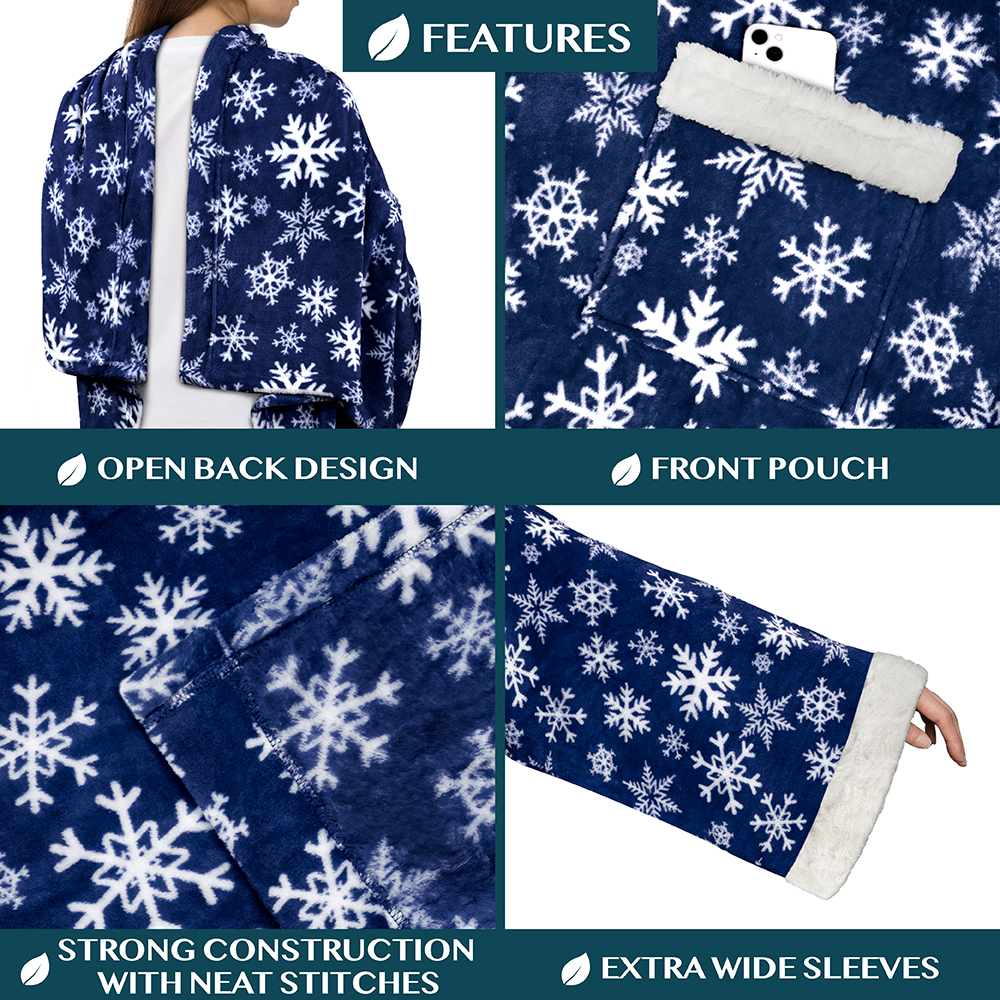 Афганское покрывало или плед Christmas Wearable Blanket with