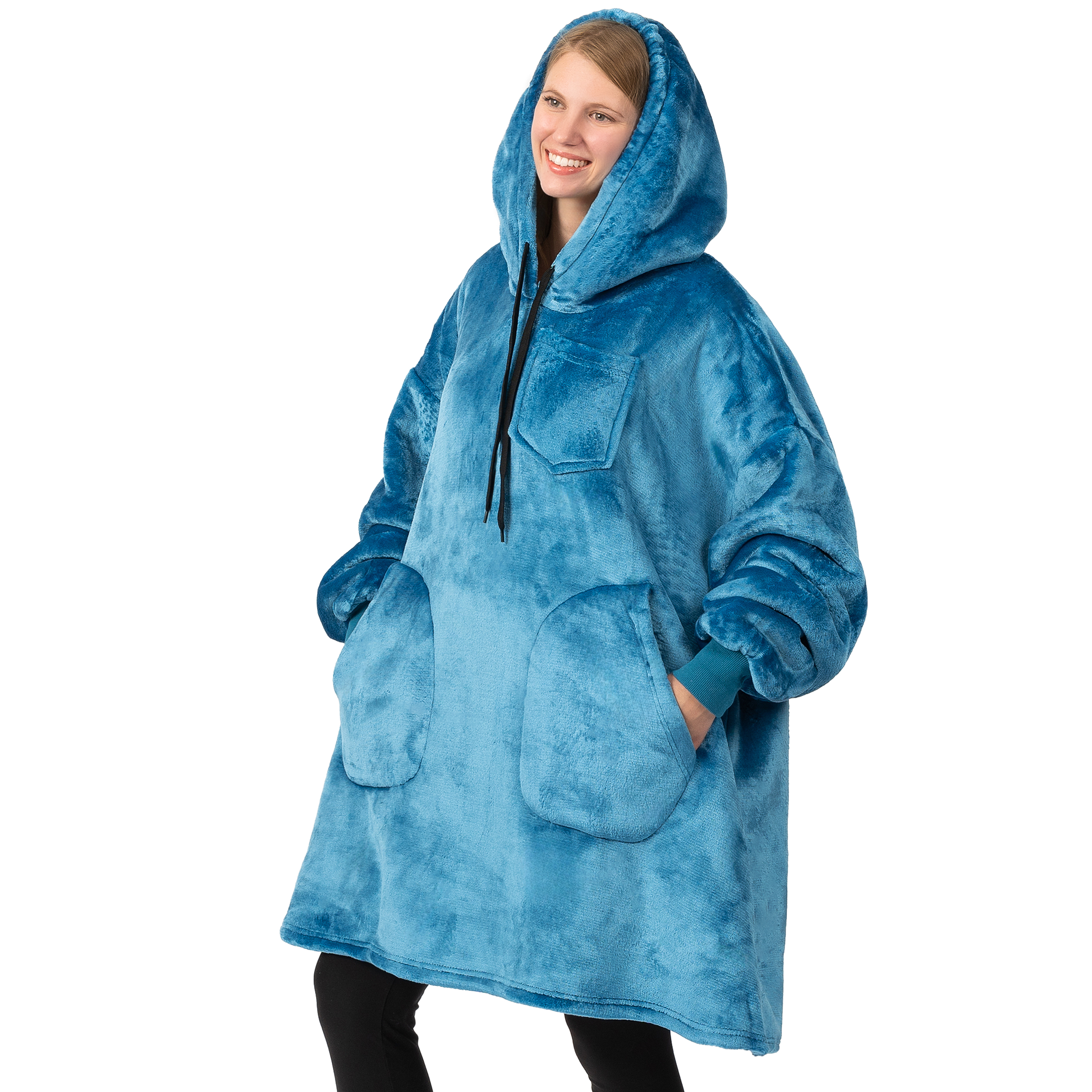 Manta Sudadera Sherpa Forro Felpa Suave Cómoda Vellón Gran Tamaño Sudadera con Capucha Bolsillo - Imagen 101 de 118