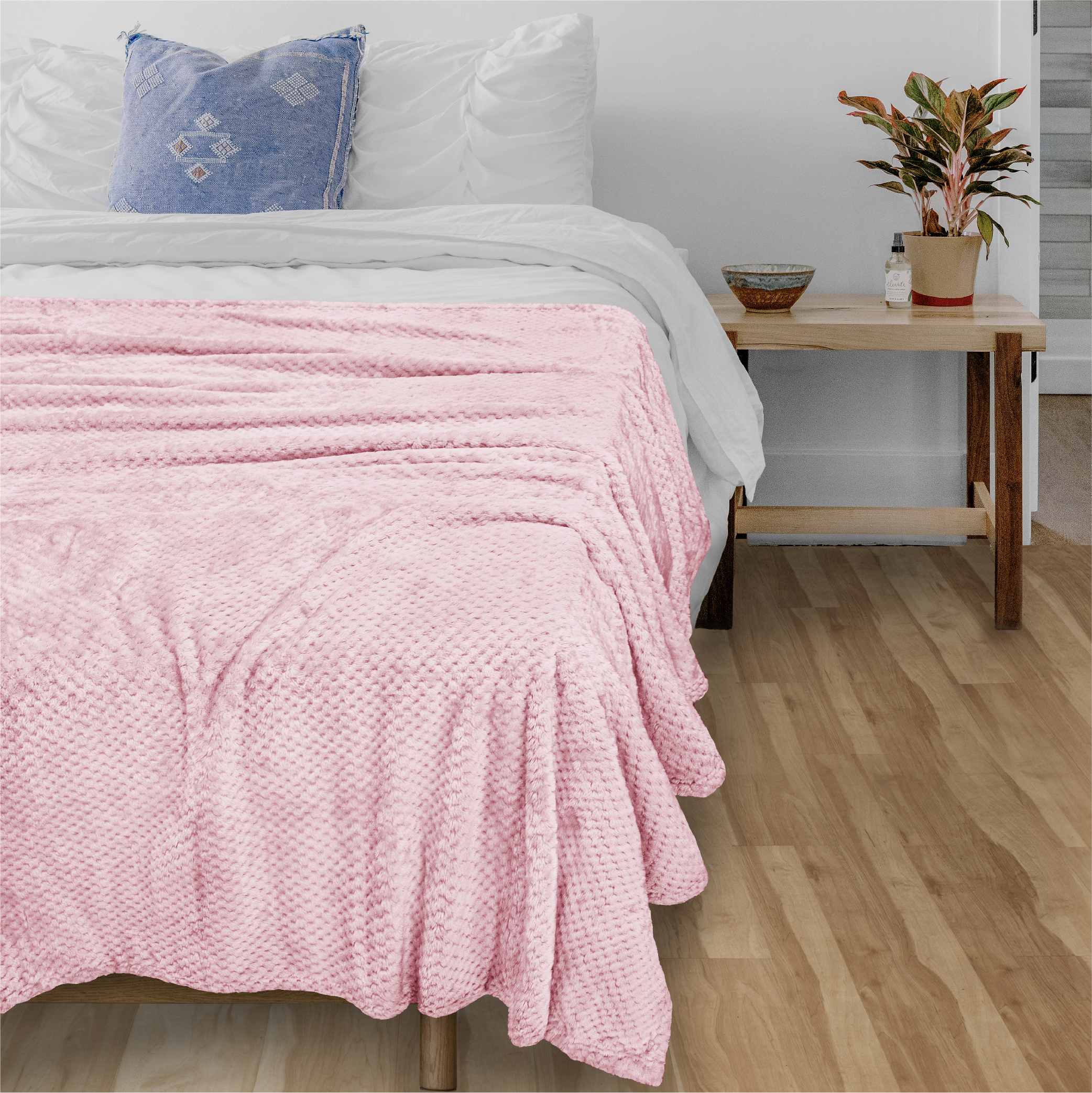 Throw Blanket for Sofa Couch Bed Lightweight Microfiber Polyester Waffle Pattern - Picture 108 of 190