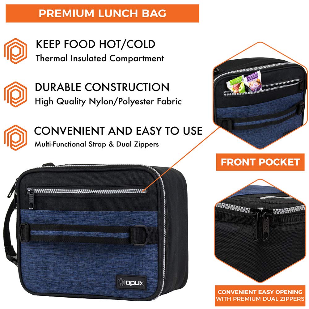 Insulated Lunch Bag Small Lunch Box For Work Office School Men Women Kids Black
