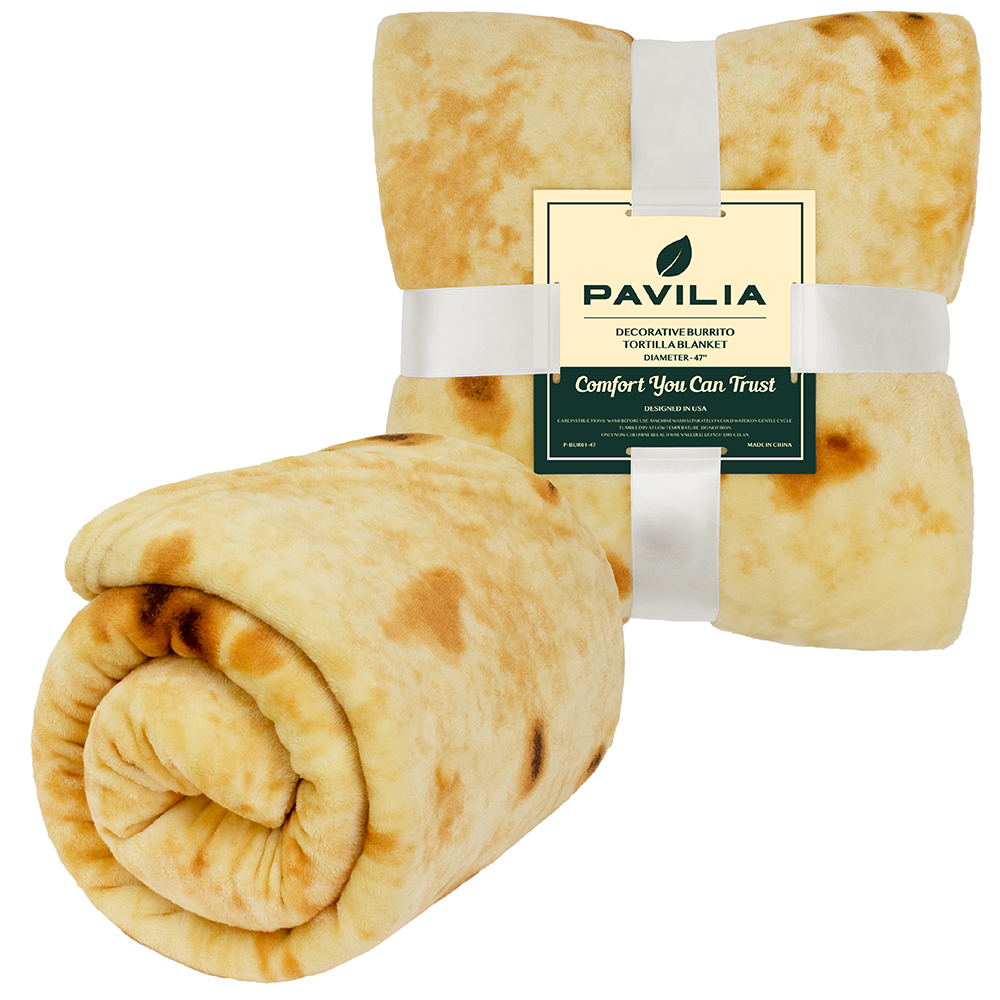 Dropship Burrito Tortilla Blankets Funny Gifts For Your Family And Friends;  Cute Food Wrap Blanket For