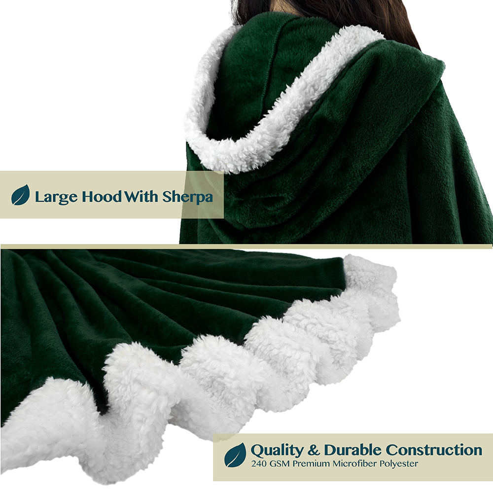 Manta portátil con capucha Angel Wrap para mujer acogedora poncho envolvente capucha tiro para adulto - Imagen 84 de 184