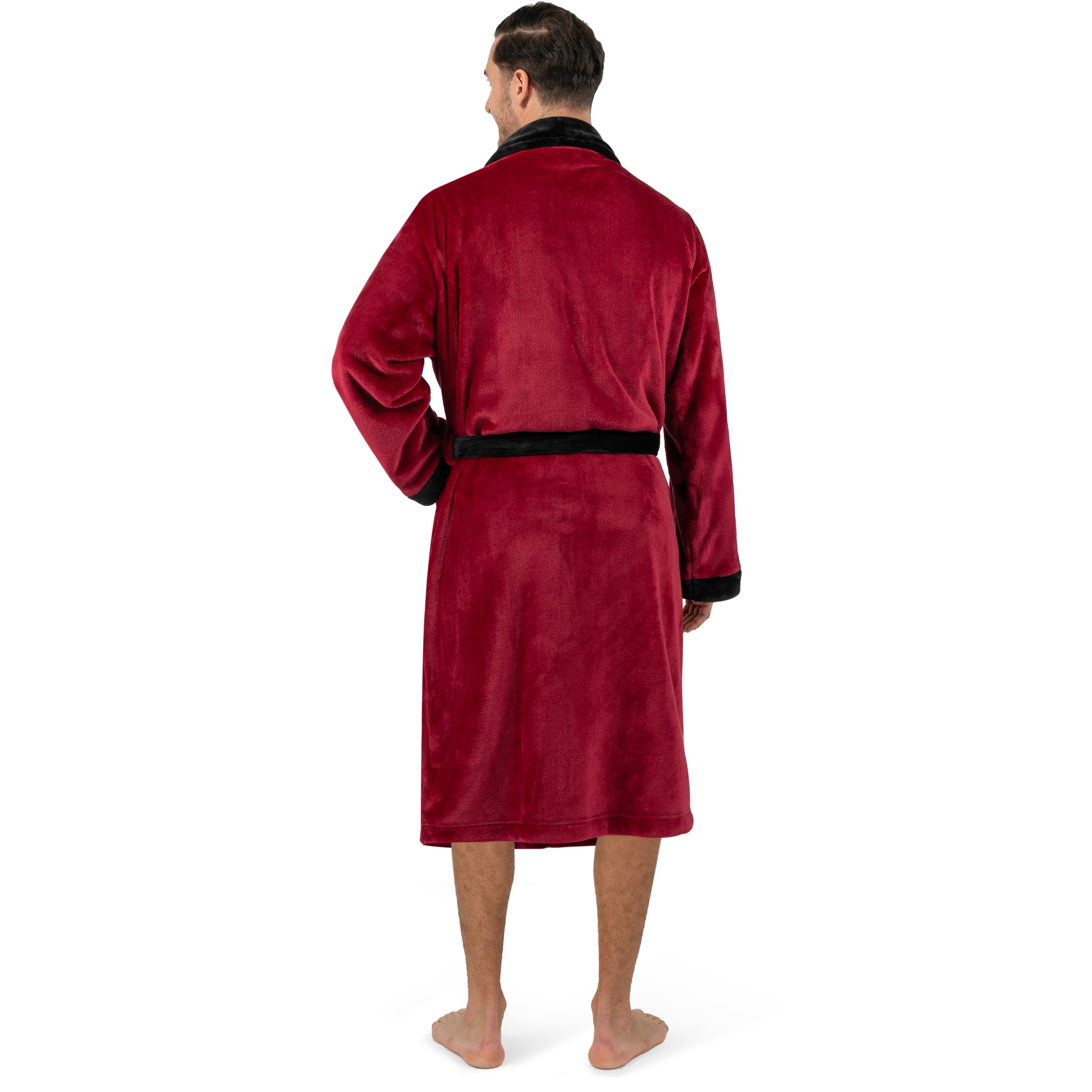 Leichter Herren Morgenmantel Mikrofaser Fleece Bademantel Lang Weich Spa Männer Bademantel - Bild 25 von 27
