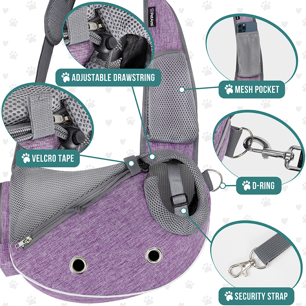 Pet Dog Sling Carrier Bag Mesh Puppy Carry Pack Shoulder Backpack Travel Tote M - Picture 18 of 35