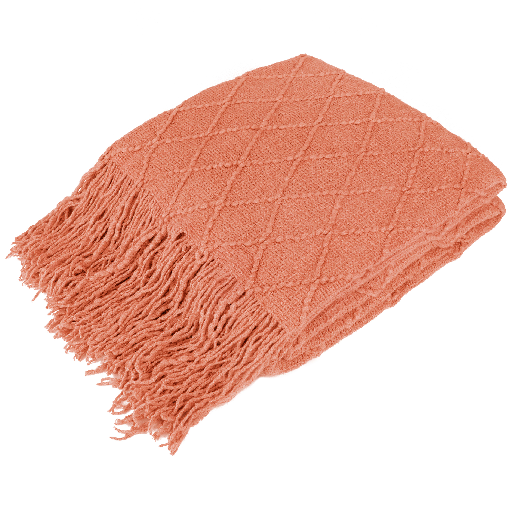 Decorative Fringe Throw Blanket for Couch Bed Sofa Soft Texture Knitted Blanket - Picture 29 of 64