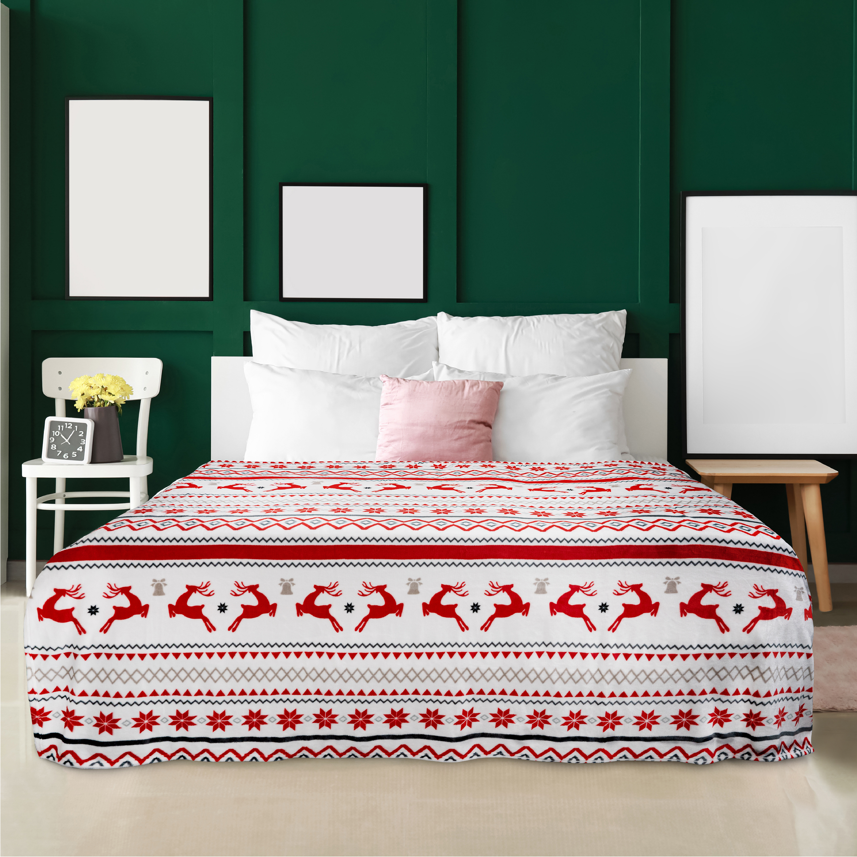 Merry Christmas Throw Blanket Holiday Pattern Decor Soft Fleece Sofa Couch Gift - Picture 108 of 110