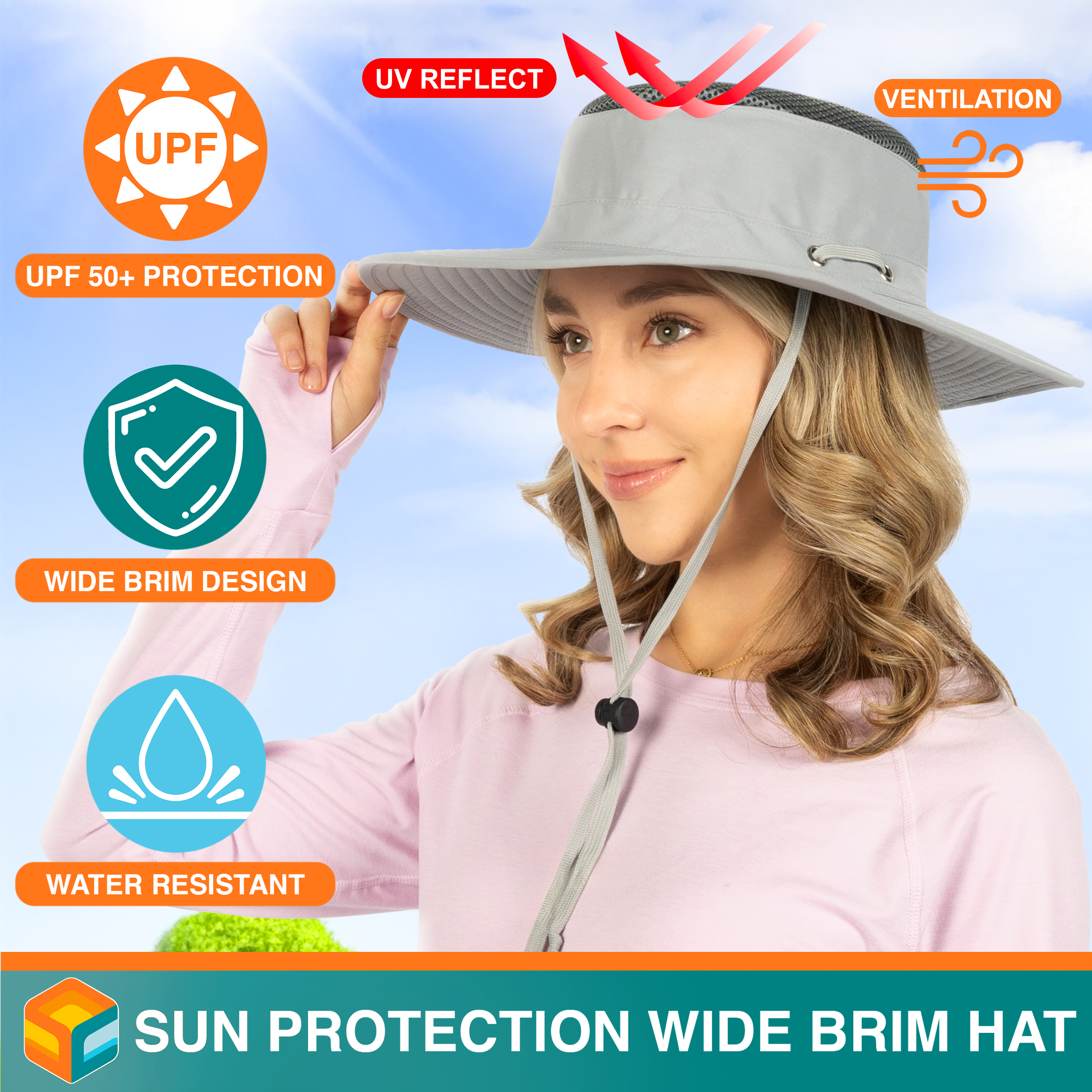 Wide Brim Sun Hat UV Protection Bucket Cap for Hiking Camping Fishing Safari Men - Picture 19 of 47