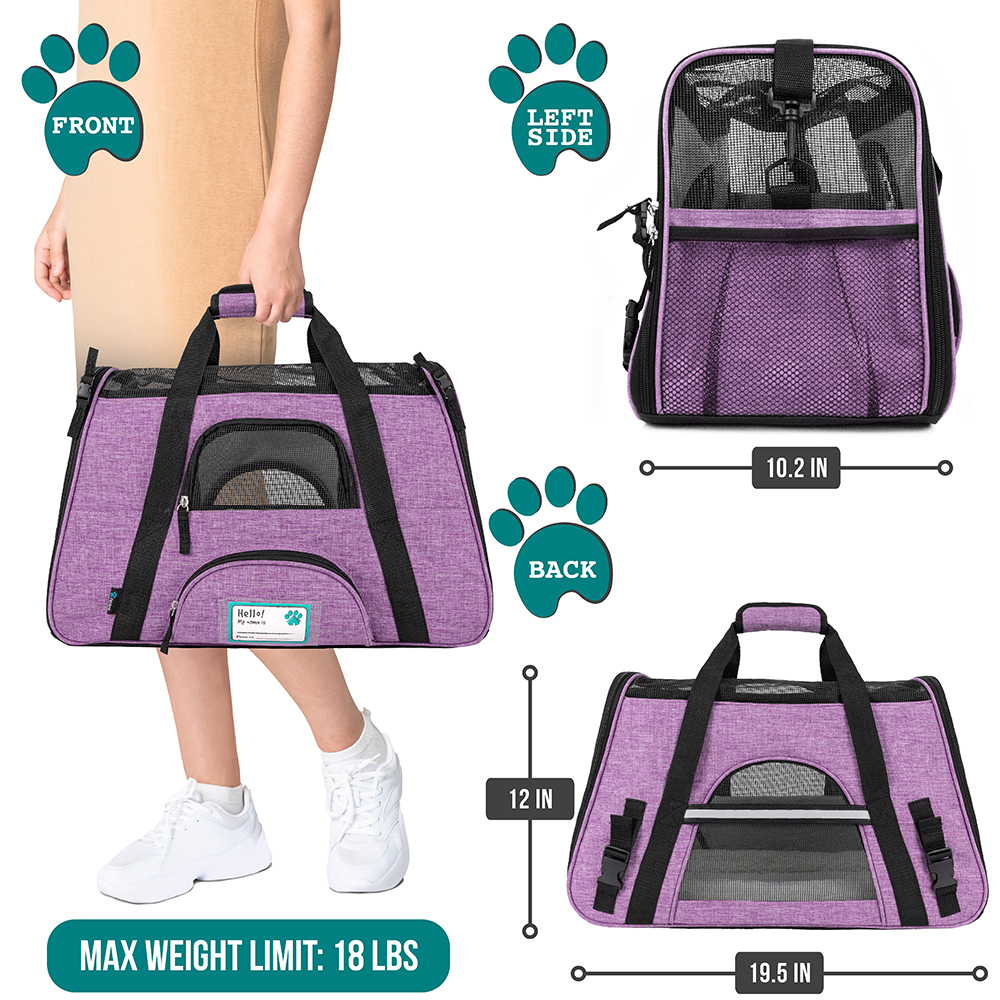 Pet Dog Cat Carrier Bag Soft Sided Comfort Travel Tote Case Airline Approved US - Picture 82 of 165