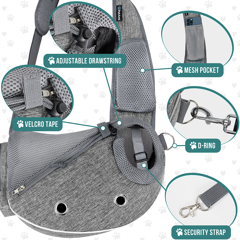 Pet Dog Sling Carrier Bag Mesh Puppy Carry Pack Shoulder Backpack Travel Tote M - Picture 11 of 35