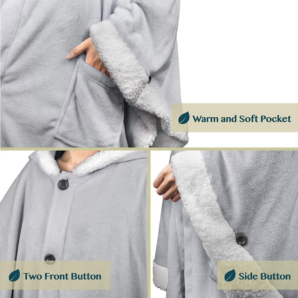 Manta portátil con capucha Angel Wrap para mujer acogedora poncho envolvente capucha tiro para adulto - Imagen 109 de 184