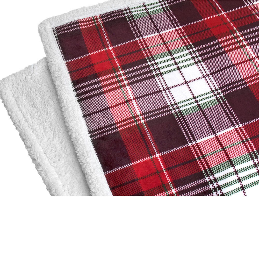 Christmas Blanket Microfiber Fleece Plaid Sherpa Holiday Throw for Couch Sofa - Picture 27 of 68
